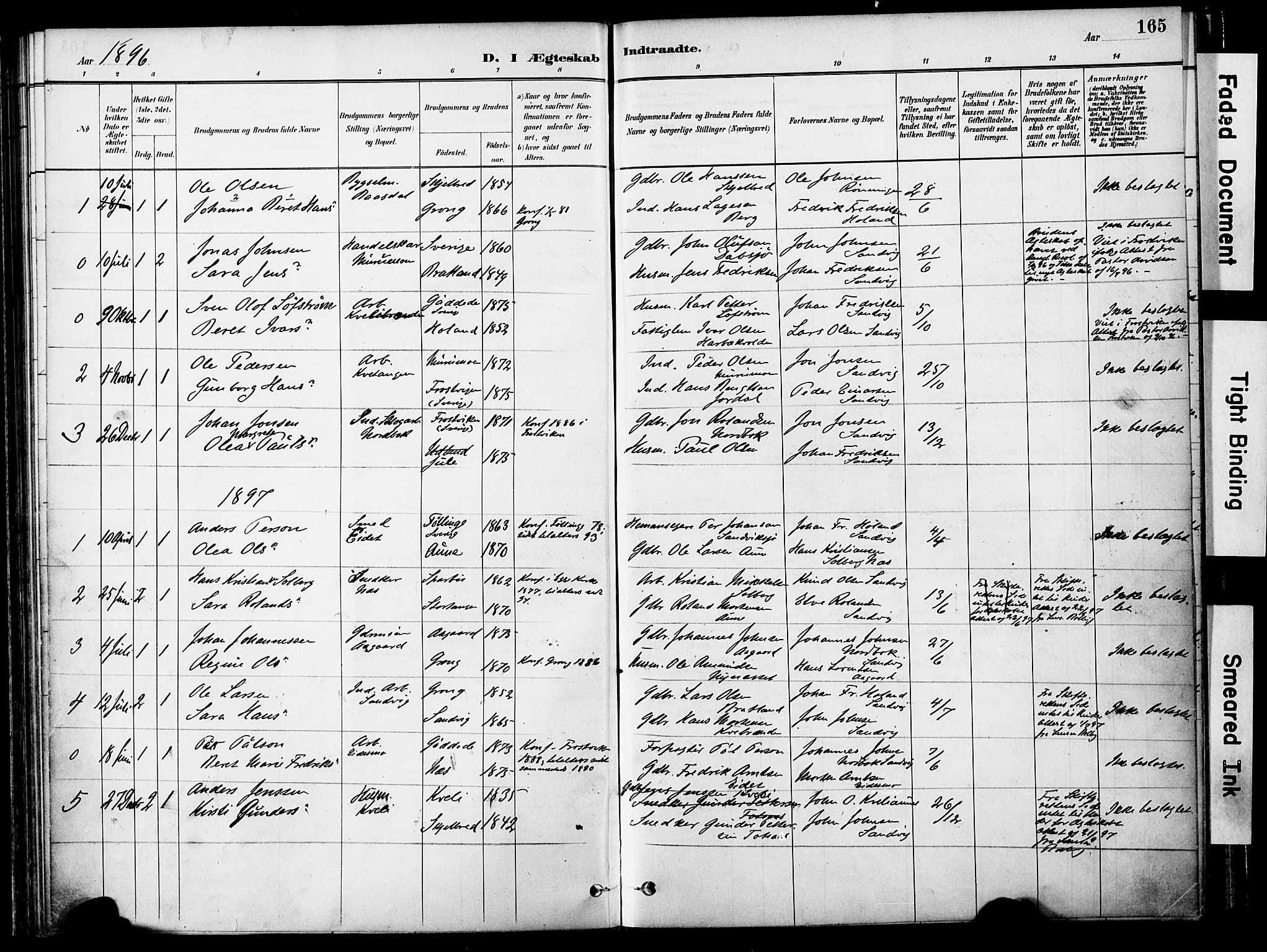 Ministerialprotokoller, klokkerbøker og fødselsregistre - Nord-Trøndelag, AV/SAT-A-1458/755/L0494: Parish register (official) no. 755A03, 1882-1902, p. 165