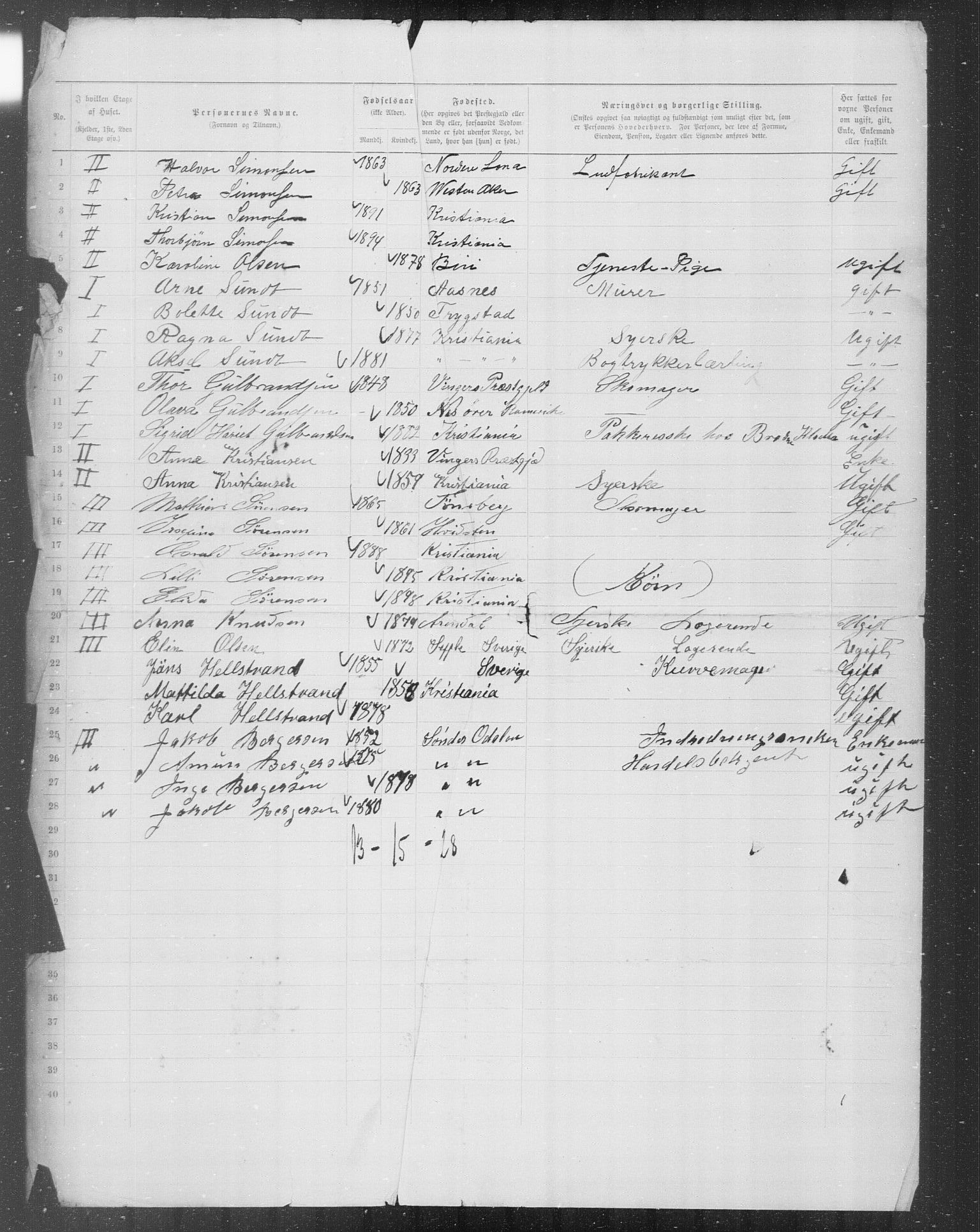 OBA, Municipal Census 1899 for Kristiania, 1899, p. 7014