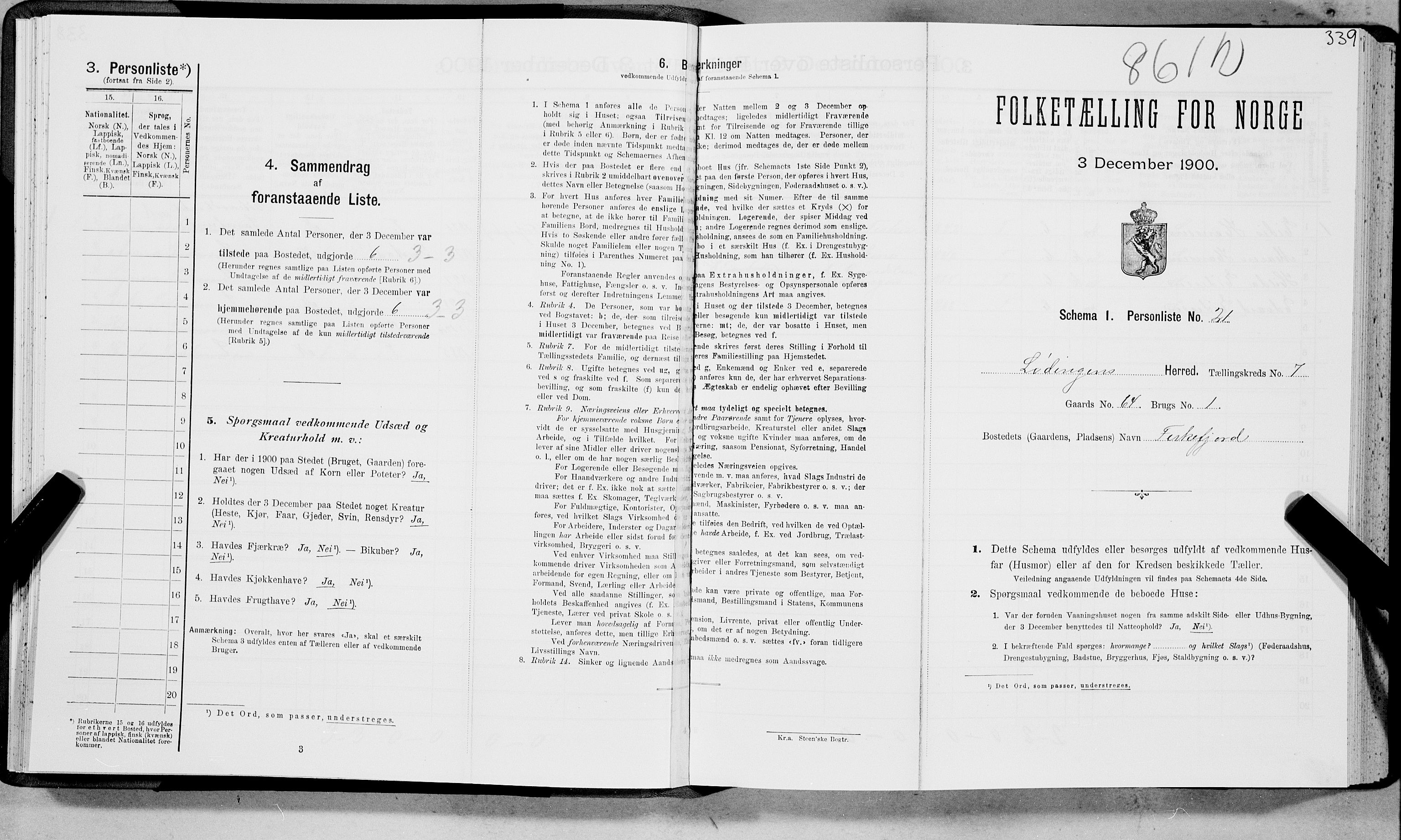 SAT, 1900 census for Lødingen, 1900, p. 818
