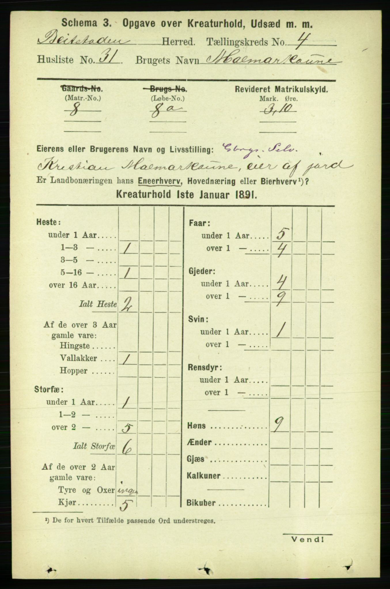 RA, 1891 census for 1727 Beitstad, 1891, p. 5825