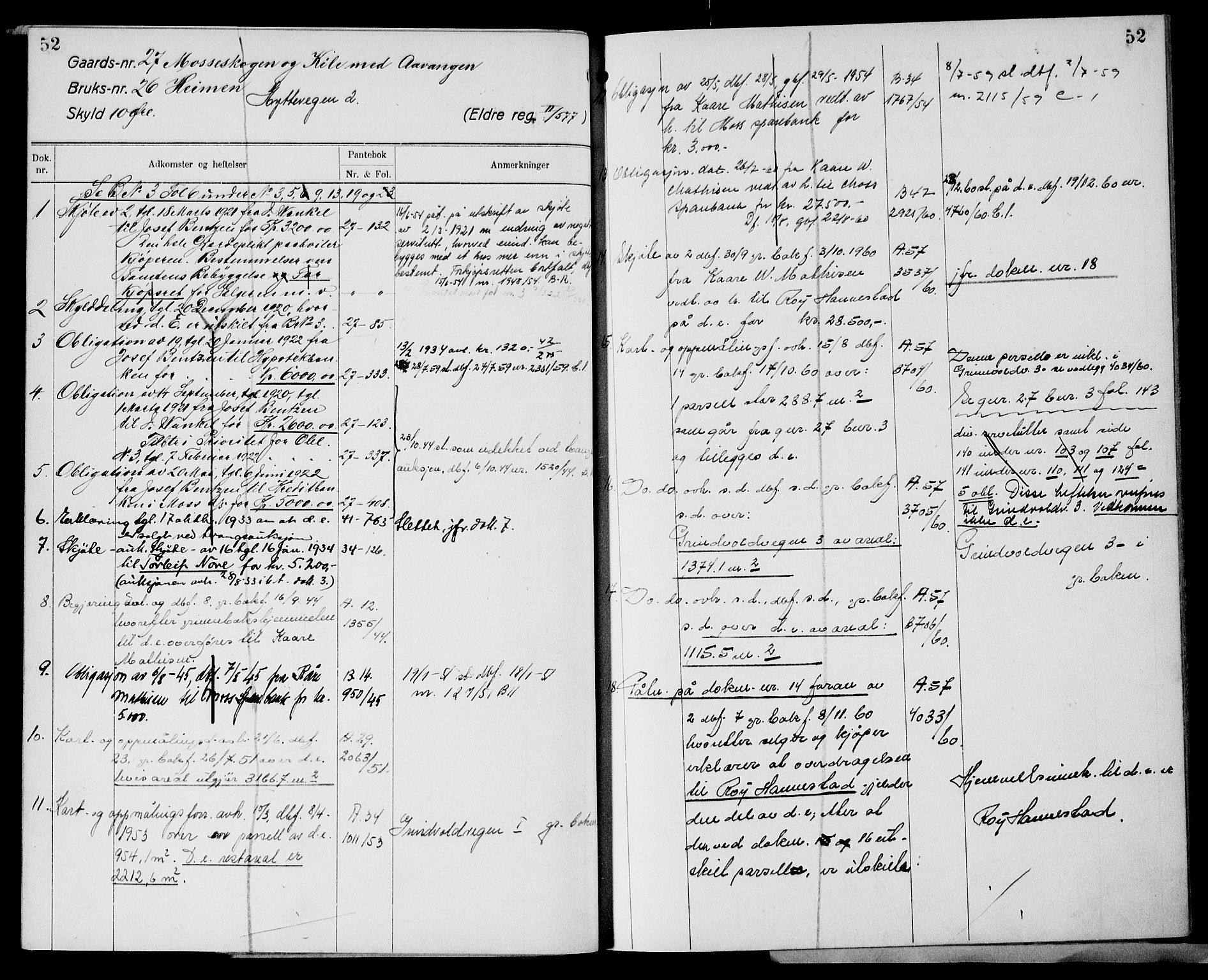 Moss sorenskriveri, AV/SAO-A-10168: Mortgage register no. XI 5, 1834-1961, p. 52