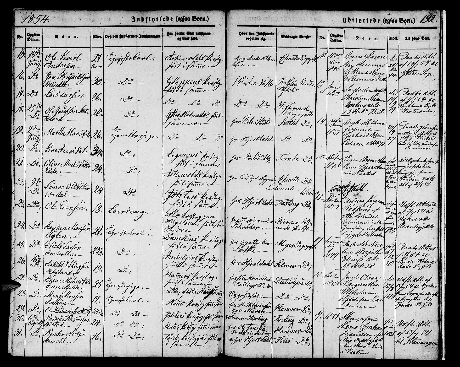 Domkirken sokneprestembete, SAB/A-74801/H/Hab/L0029: Parish register (copy) no. D 1, 1839-1857, p. 192