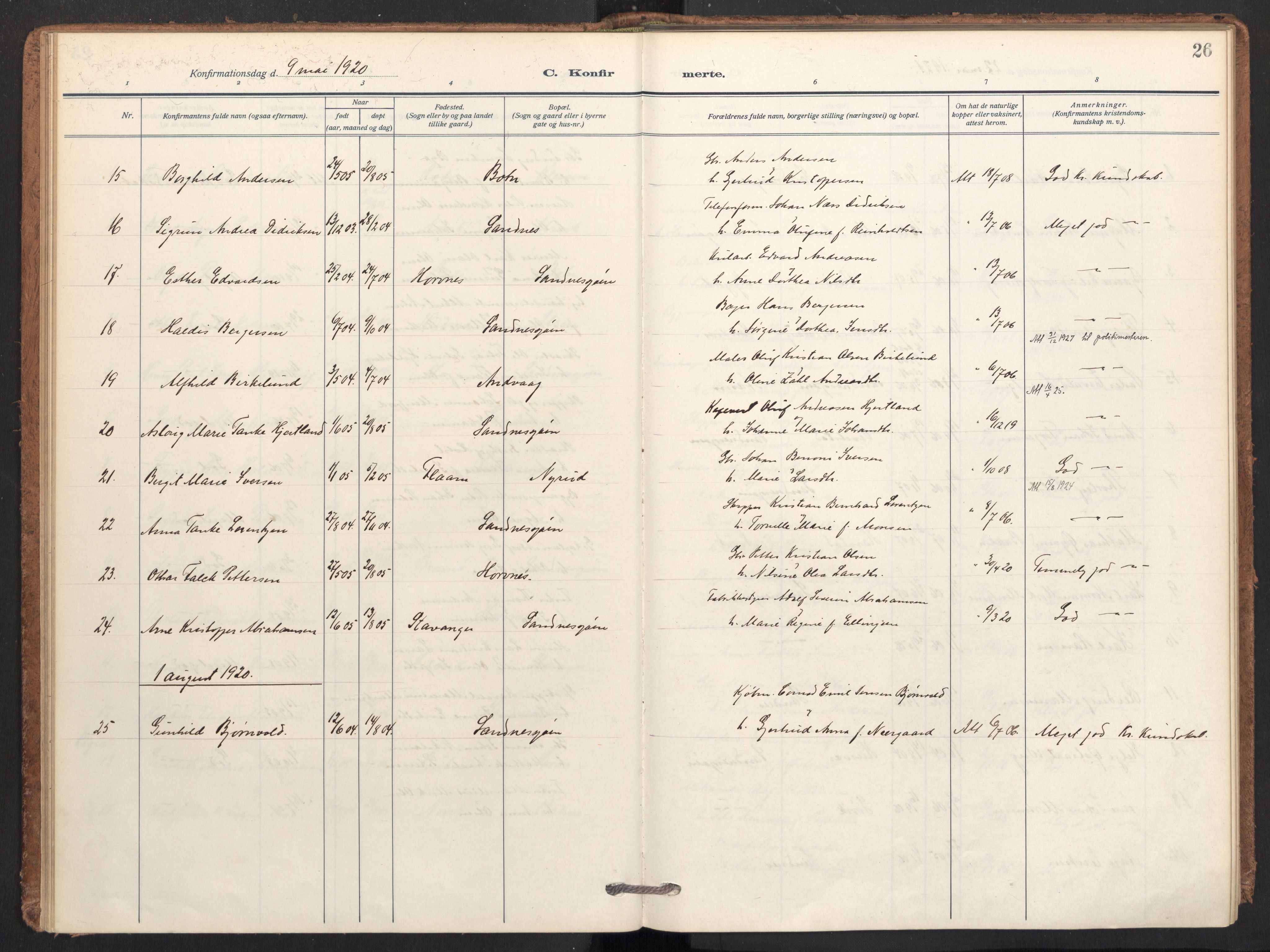 Ministerialprotokoller, klokkerbøker og fødselsregistre - Nordland, SAT/A-1459/831/L0473: Parish register (official) no. 831A04, 1909-1934, p. 26