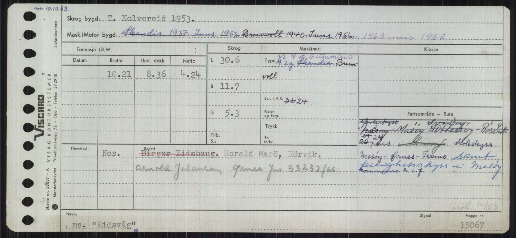 Sjøfartsdirektoratet med forløpere, Skipsmålingen, RA/S-1627/H/Ha/L0001/0002: Fartøy, A-Eig / Fartøy Bjør-Eig, p. 1017