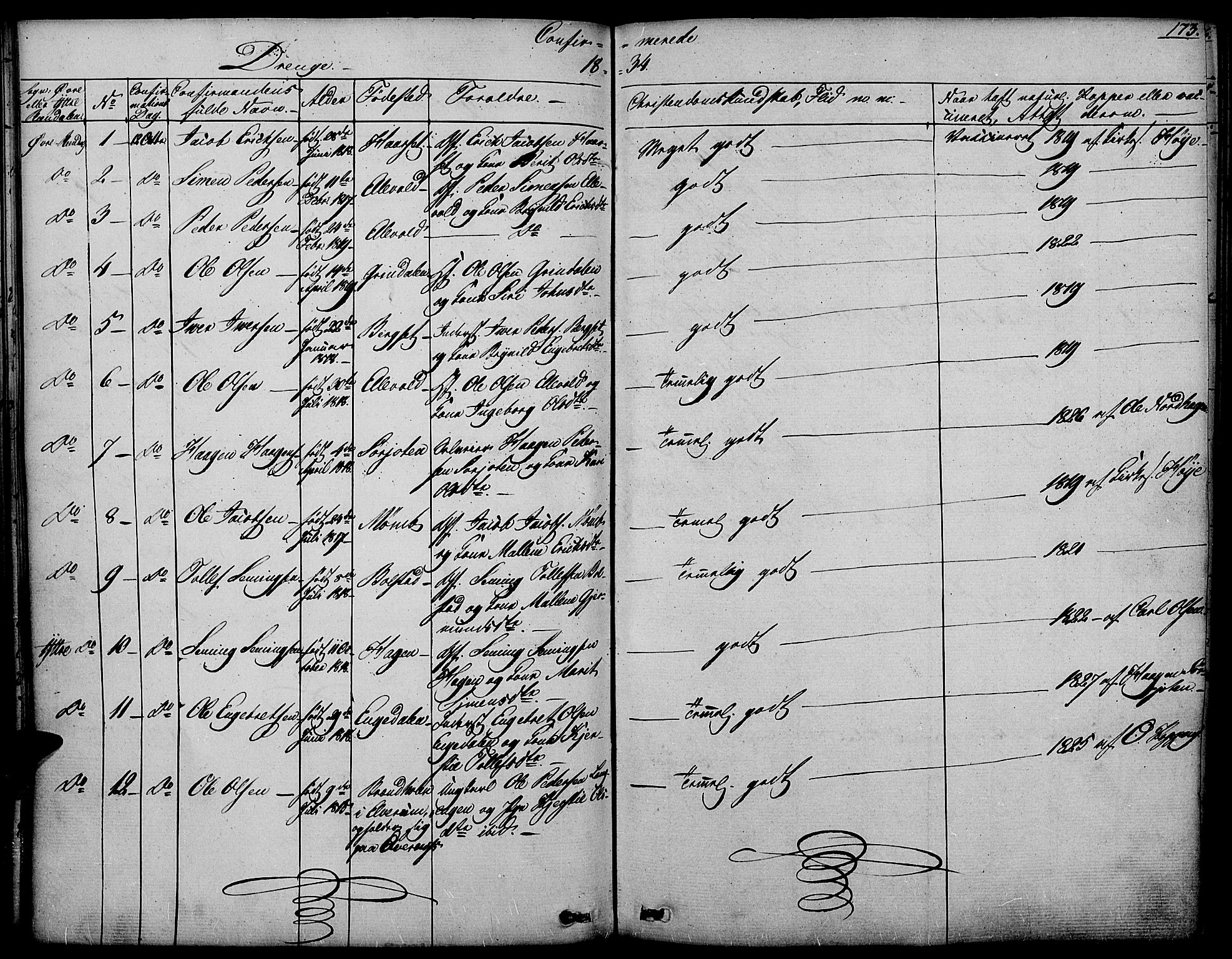 Rendalen prestekontor, SAH/PREST-054/H/Ha/Haa/L0004: Parish register (official) no. 4, 1829-1852, p. 173