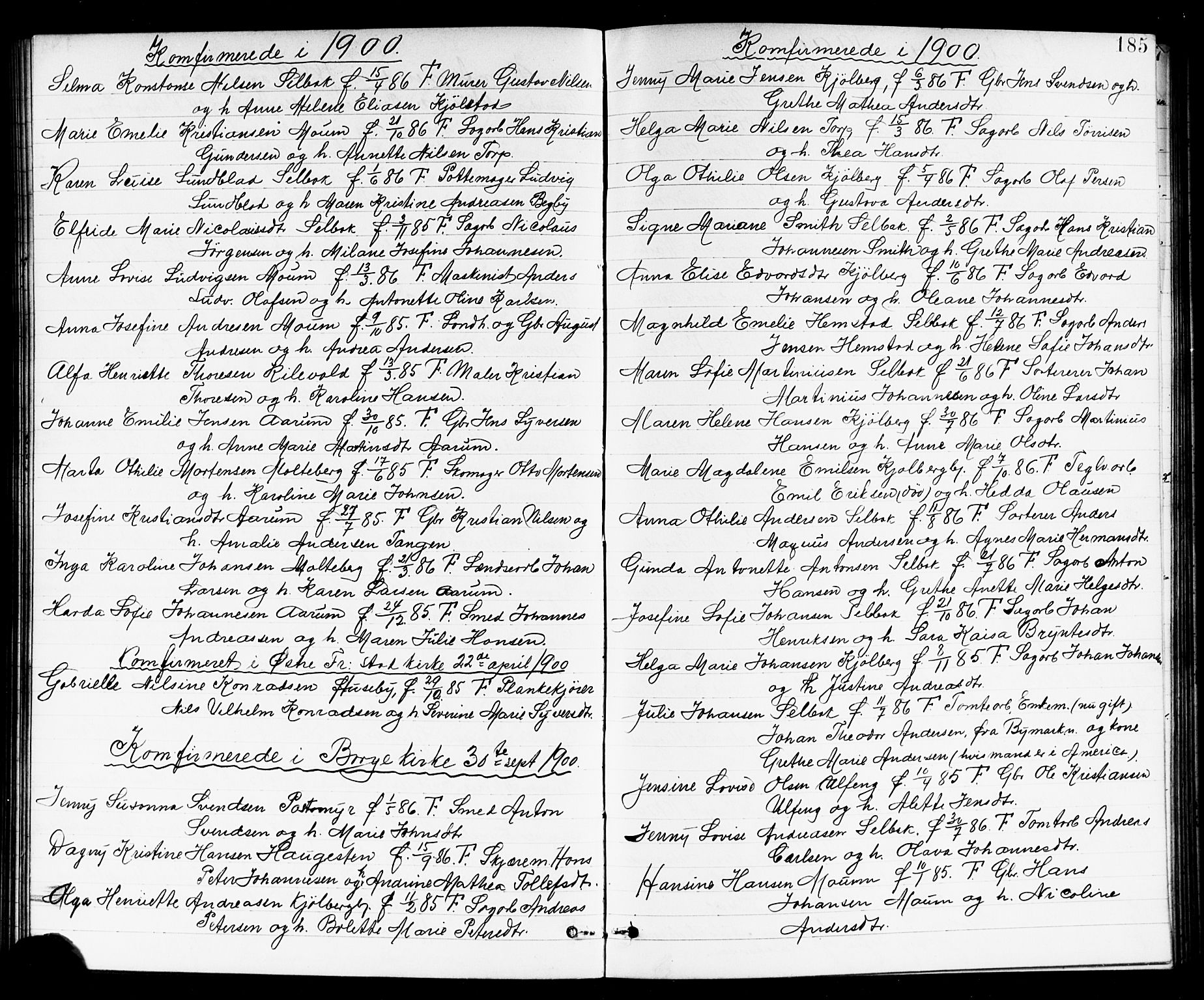 Borge prestekontor Kirkebøker, SAO/A-10903/G/Ga/L0002: Parish register (copy) no. I 2, 1875-1923, p. 185
