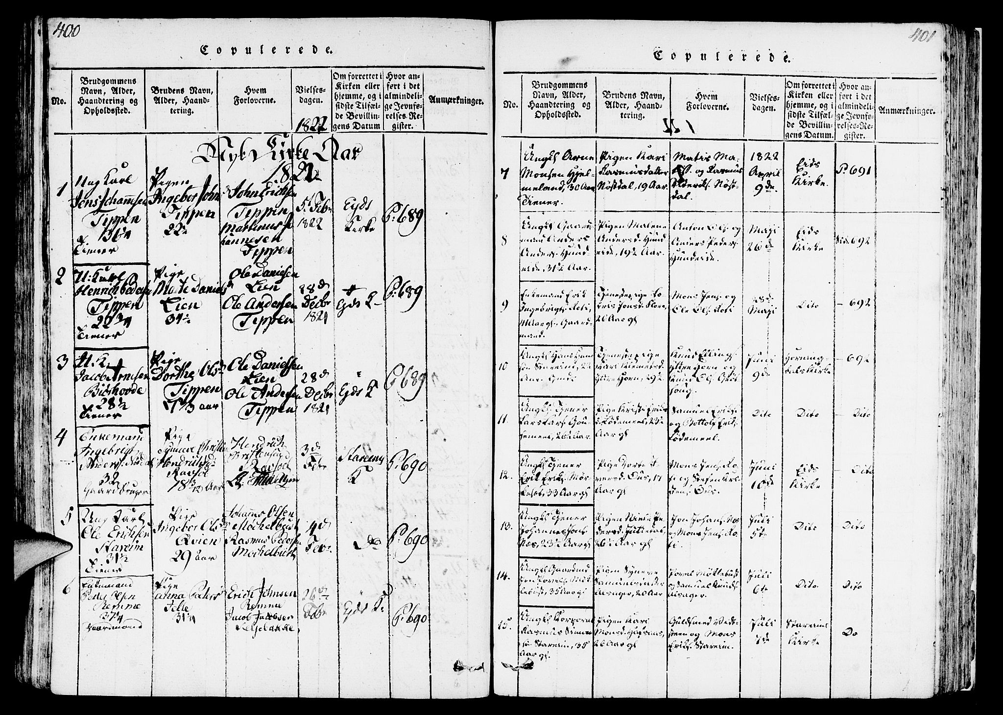 Eid sokneprestembete, SAB/A-82301/H/Haa/Haaa/L0005: Parish register (official) no. A 5, 1816-1830, p. 400-401