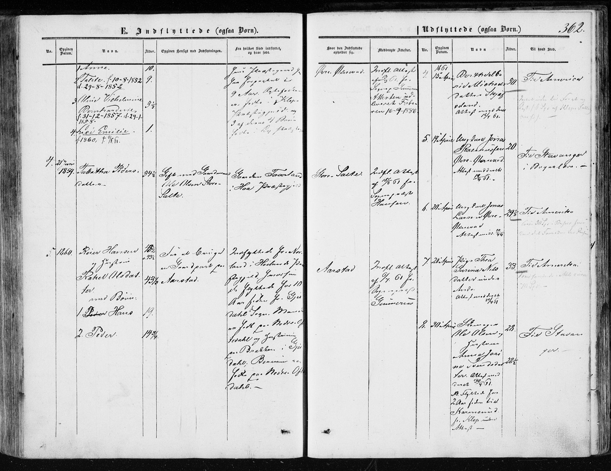 Klepp sokneprestkontor, SAST/A-101803/001/3/30BA/L0005: Parish register (official) no. A 5, 1853-1870, p. 362