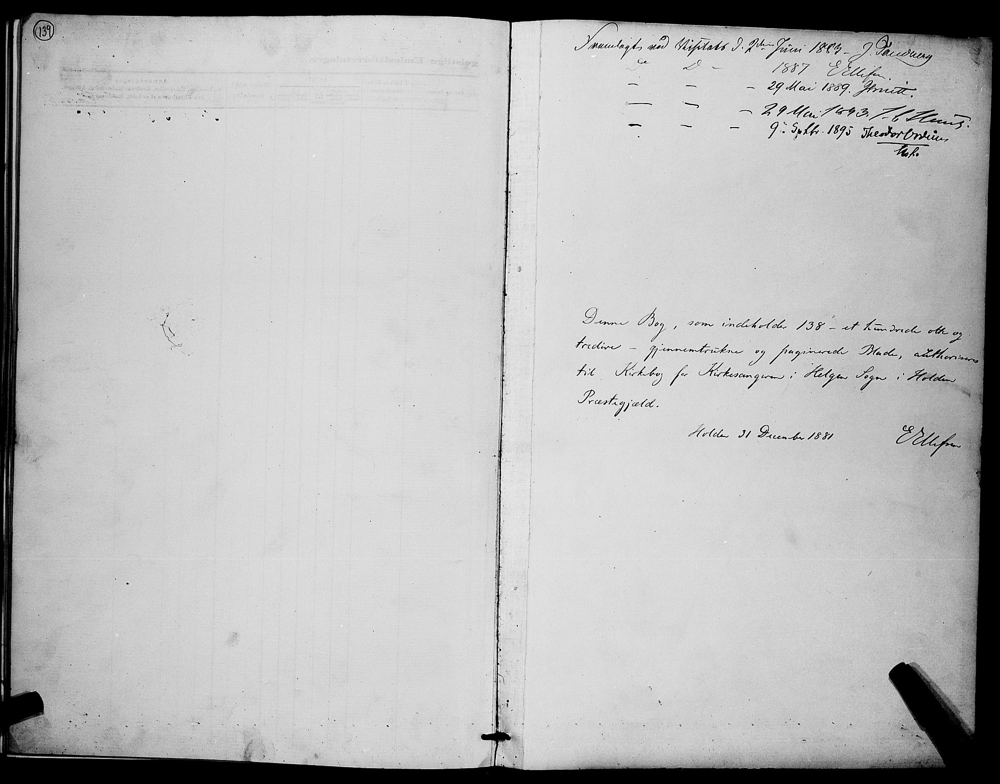 Holla kirkebøker, SAKO/A-272/G/Gb/L0001: Parish register (copy) no. II 1, 1882-1897