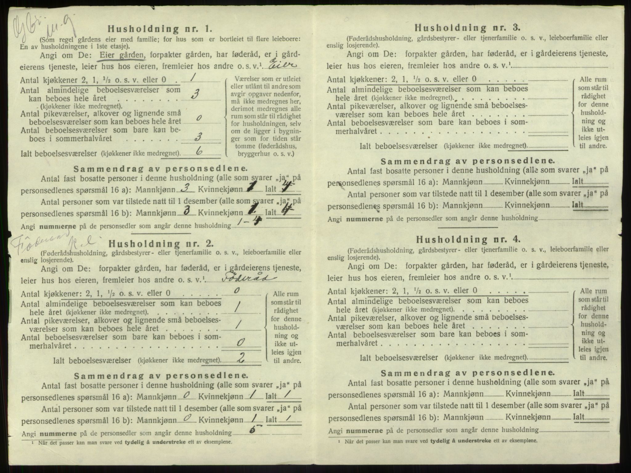 SAB, 1920 census for Førde, 1920, p. 61