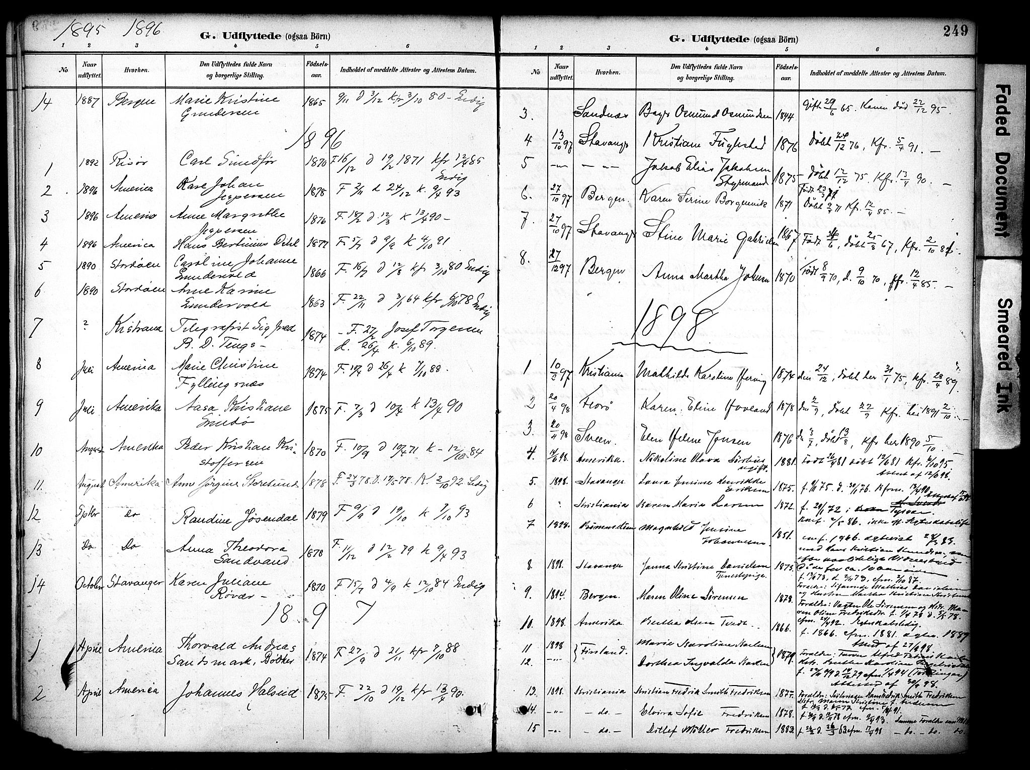 Haugesund sokneprestkontor, SAST/A -101863/H/Ha/Haa/L0006: Parish register (official) no. A 6, 1891-1907, p. 249