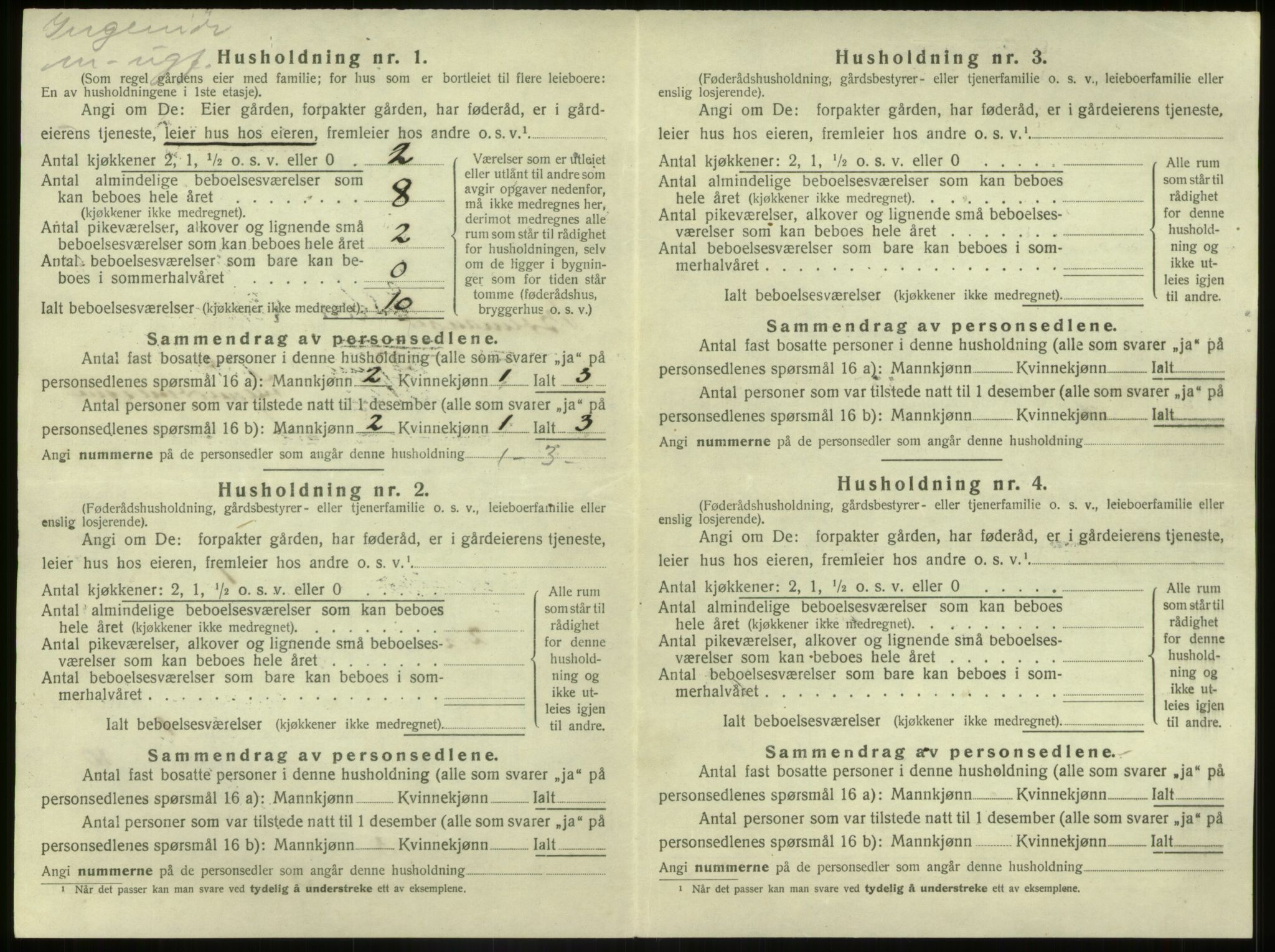 SAB, 1920 census for Bremanger, 1920, p. 852