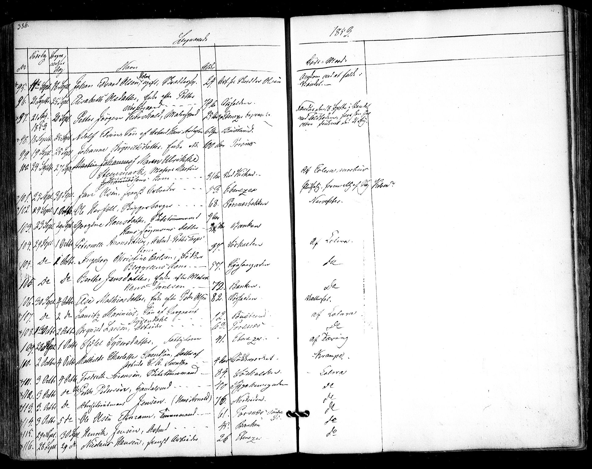 Halden prestekontor Kirkebøker, SAO/A-10909/F/Fa/L0006: Parish register (official) no. I 6, 1845-1856, p. 386