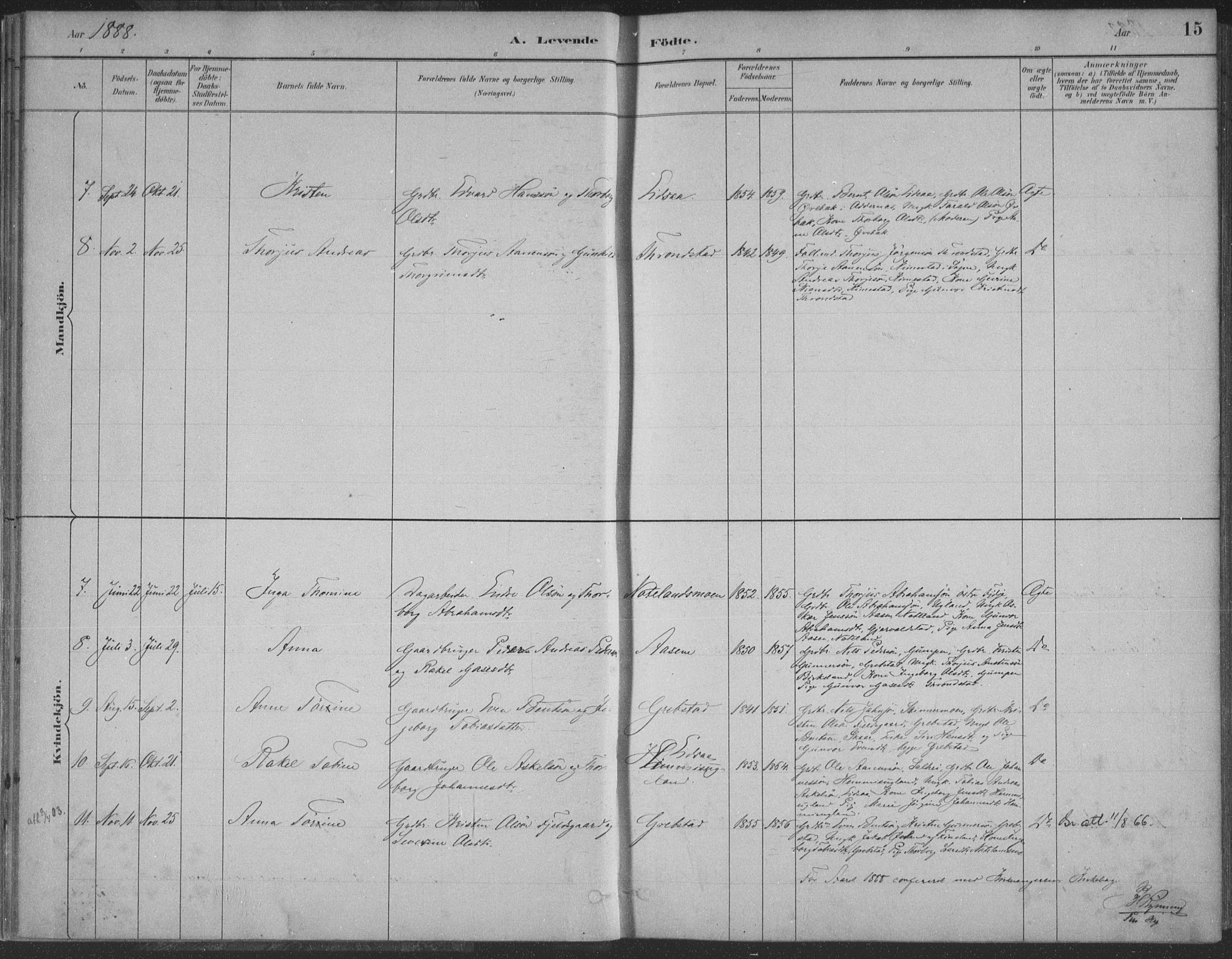 Søgne sokneprestkontor, AV/SAK-1111-0037/F/Fa/Faa/L0003: Parish register (official) no. A 3, 1883-1910, p. 15