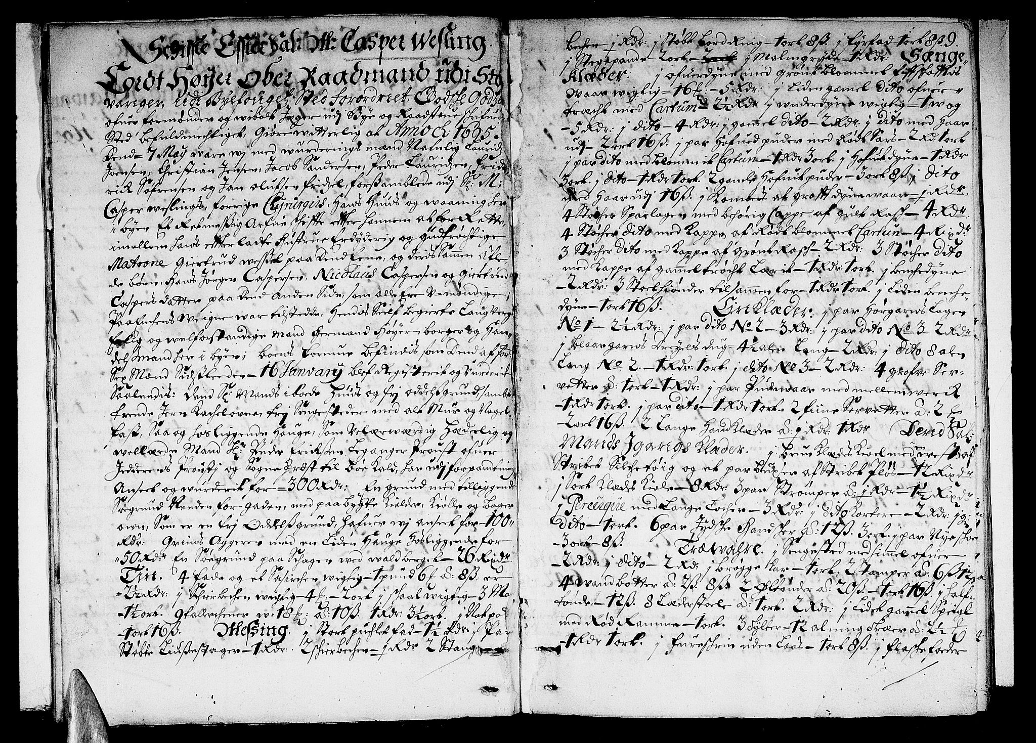 Stavanger byfogd, AV/SAST-A-101408/001/5/50/503BB/L0003: Skifteprotokoll, 1695-1707, p. 8b-9a