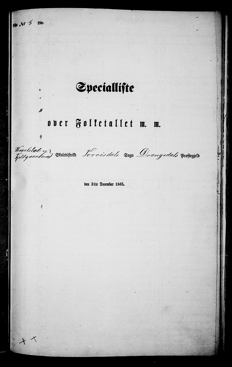 RA, 1865 census for Drangedal, 1865, p. 98