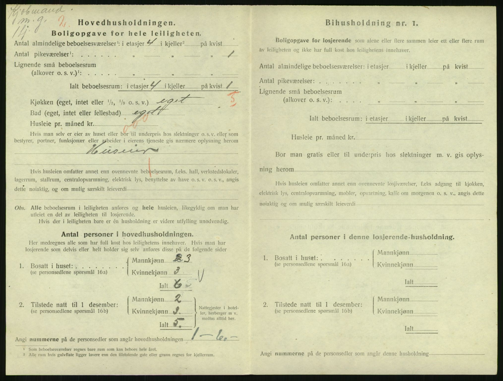 SAH, 1920 census for Lillehammer, 1920, p. 1521