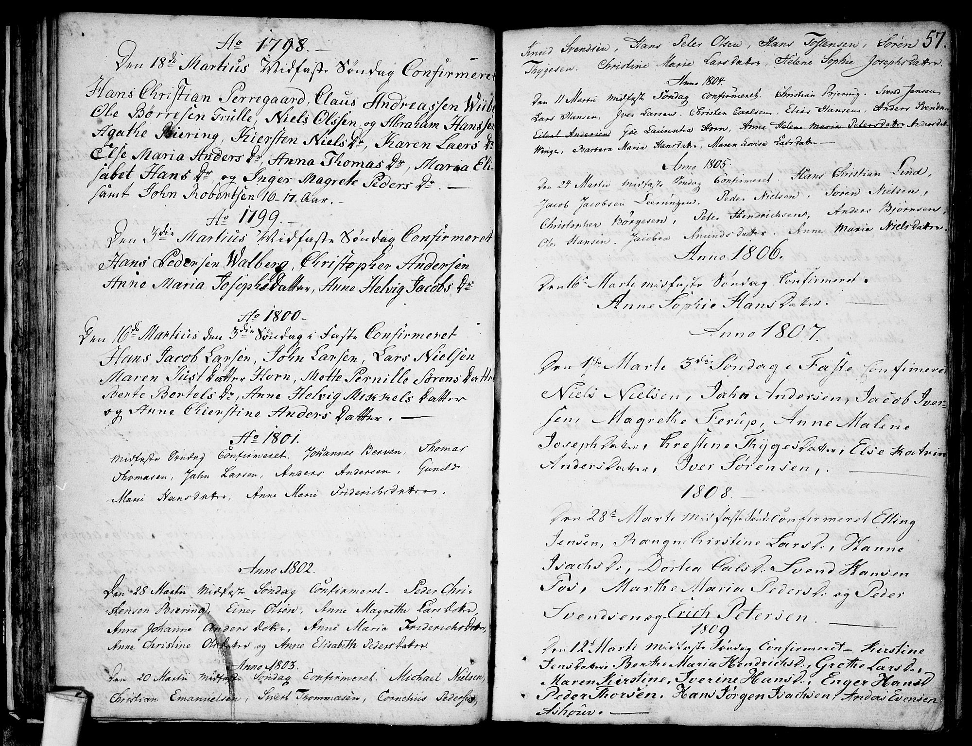 Larvik kirkebøker, AV/SAKO-A-352/F/Fb/L0001: Parish register (official) no. II 1, 1779-1817, p. 57