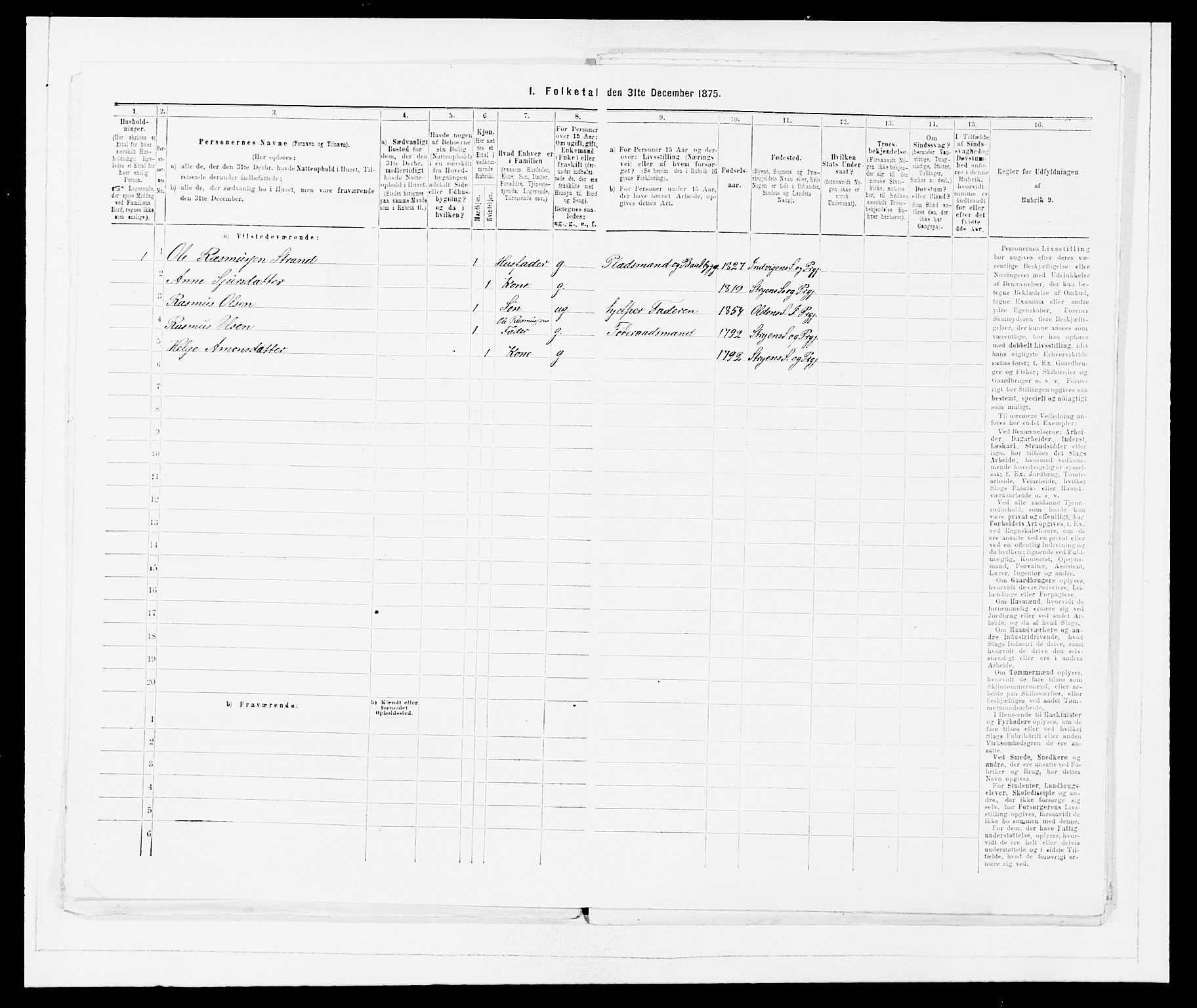 SAB, 1875 Census for 1447P Innvik, 1875, p. 619