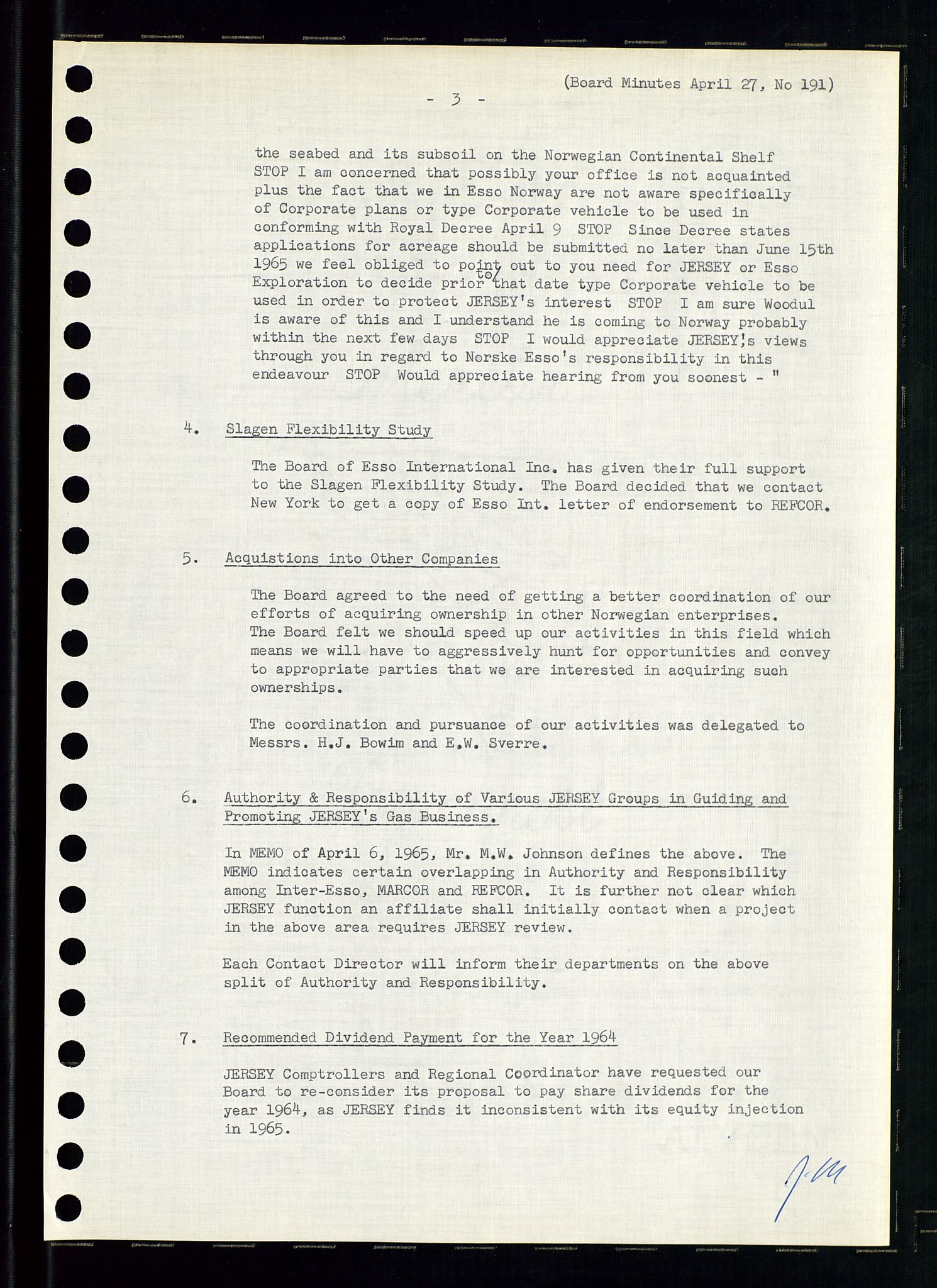 Pa 0982 - Esso Norge A/S, AV/SAST-A-100448/A/Aa/L0002/0001: Den administrerende direksjon Board minutes (styrereferater) / Den administrerende direksjon Board minutes (styrereferater), 1965, p. 122