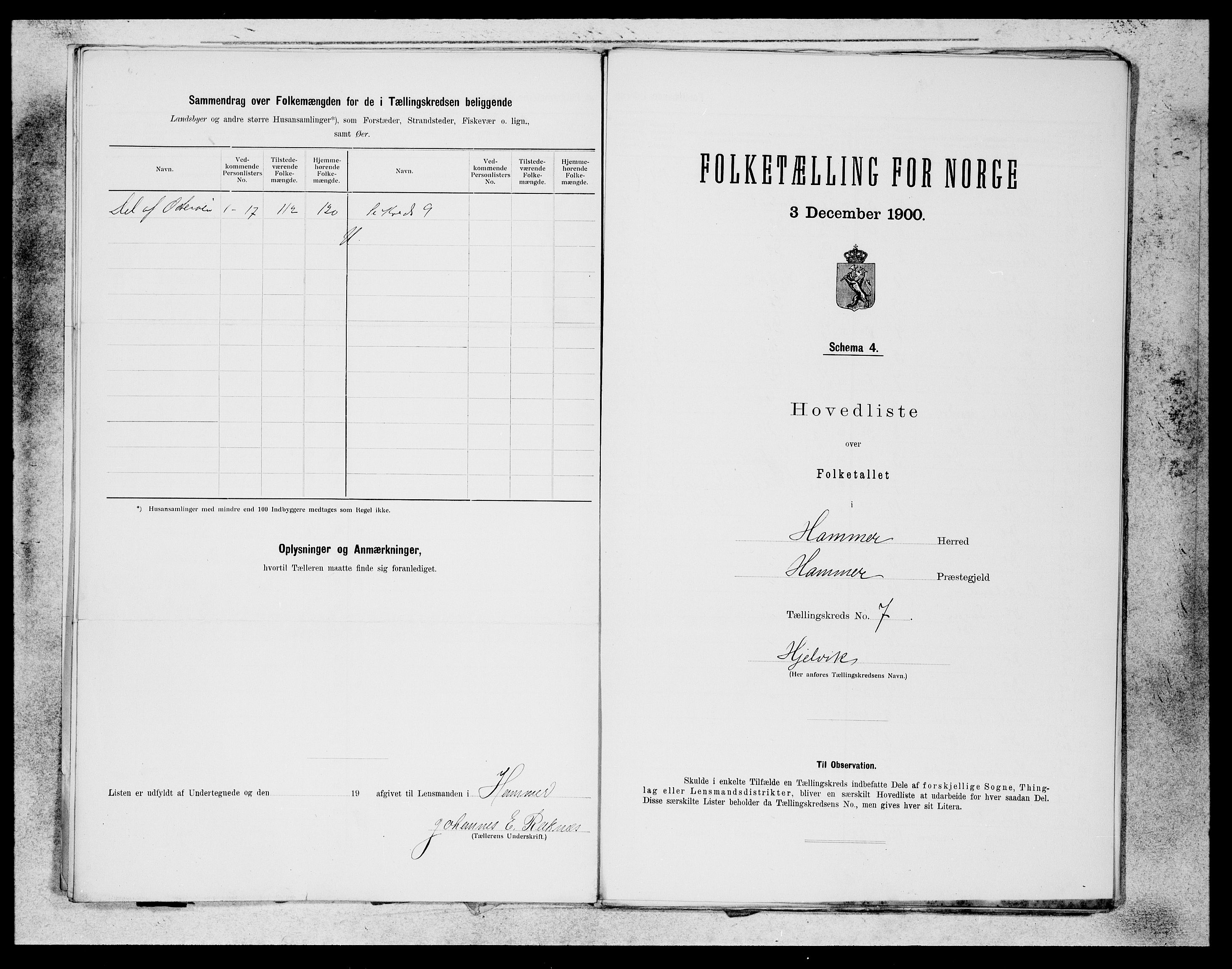 SAB, 1900 census for Hamre, 1900, p. 13