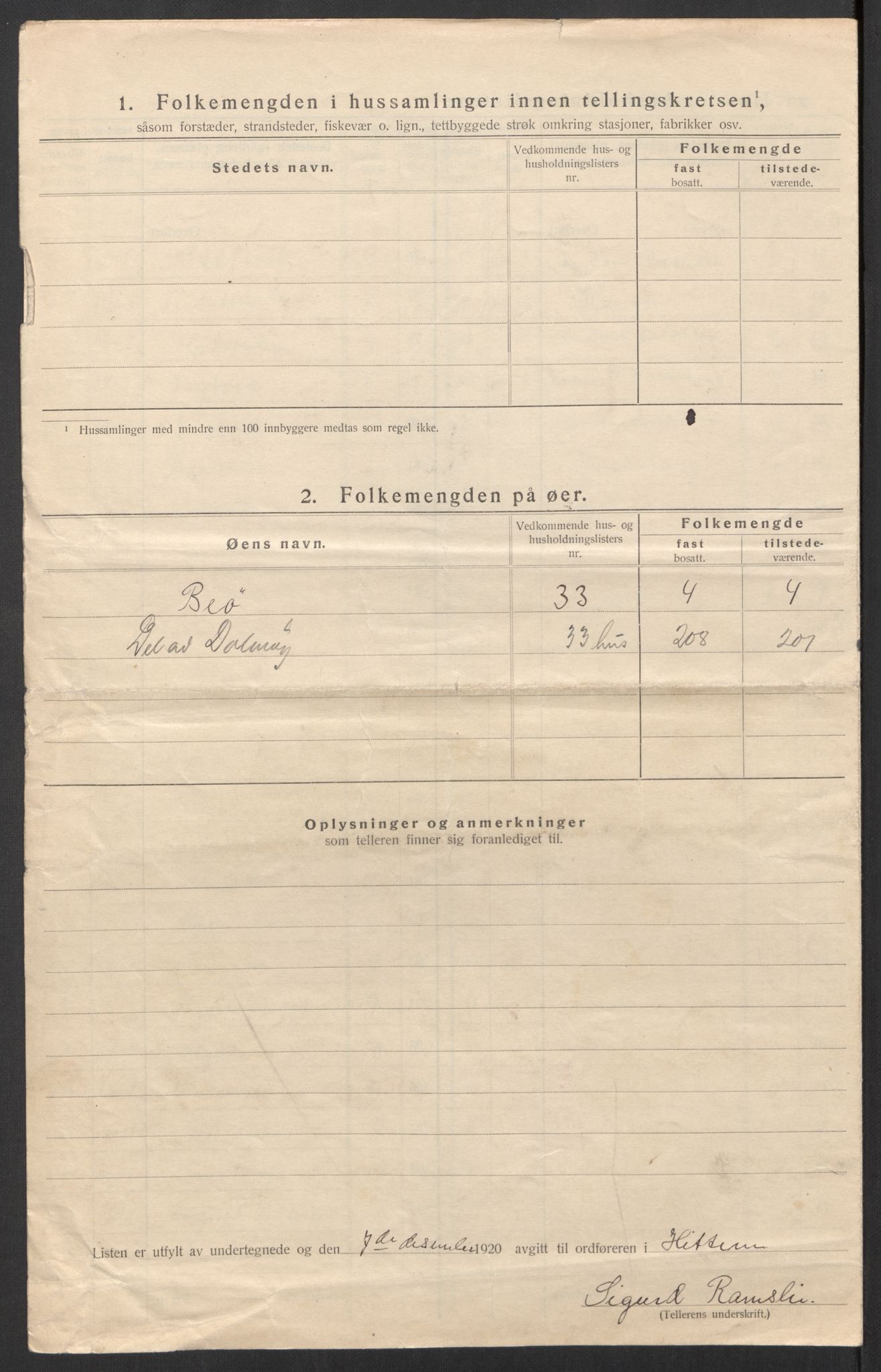 SAT, 1920 census for Hitra, 1920, p. 29