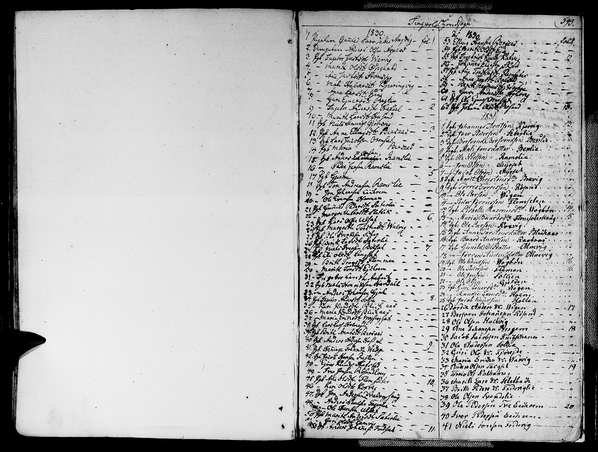 Ministerialprotokoller, klokkerbøker og fødselsregistre - Møre og Romsdal, SAT/A-1454/586/L0983: Parish register (official) no. 586A09, 1829-1843, p. 593