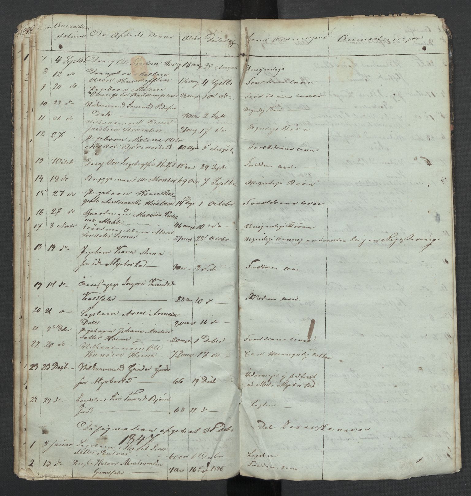 Fræna lensmannskontor, AV/SAT-A-1095/1/02/L0061: Dødsfortegnelser, 1836-1842