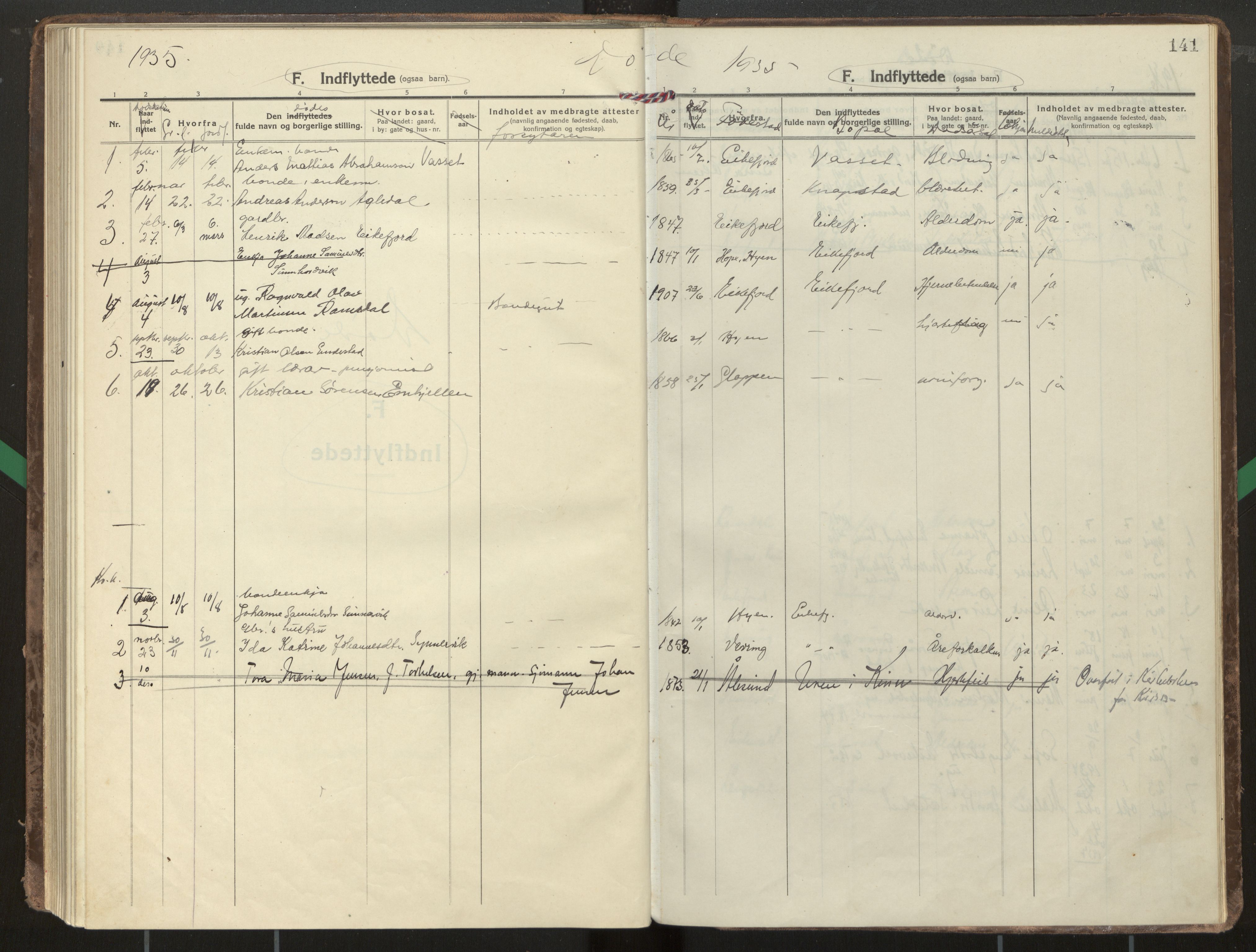 Kinn sokneprestembete, AV/SAB-A-80801/H/Haa/Haae/L0002: Parish register (official) no. E 2, 1917-1937, p. 141