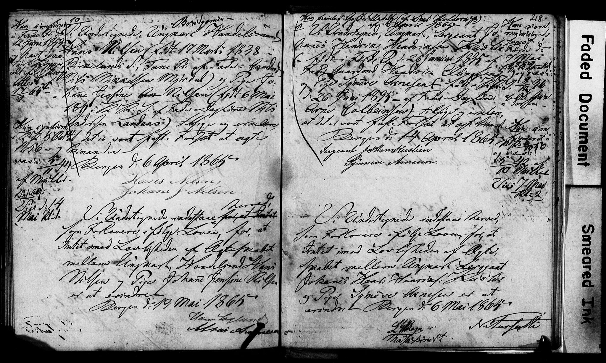 Korskirken sokneprestembete, AV/SAB-A-76101: Best man's statements no. II.5.2, 1859-1865, p. 218