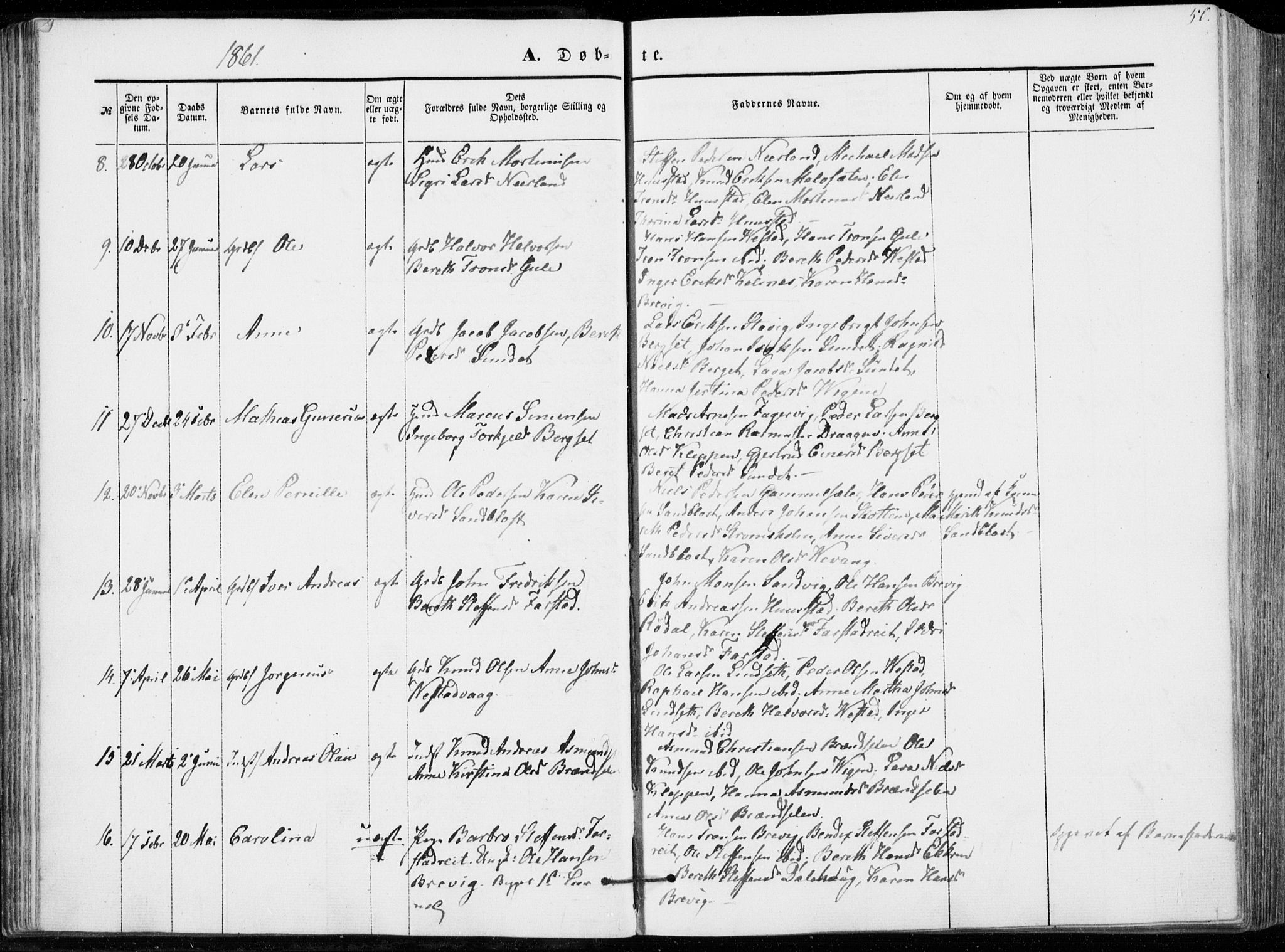 Ministerialprotokoller, klokkerbøker og fødselsregistre - Møre og Romsdal, SAT/A-1454/566/L0767: Parish register (official) no. 566A06, 1852-1868, p. 50