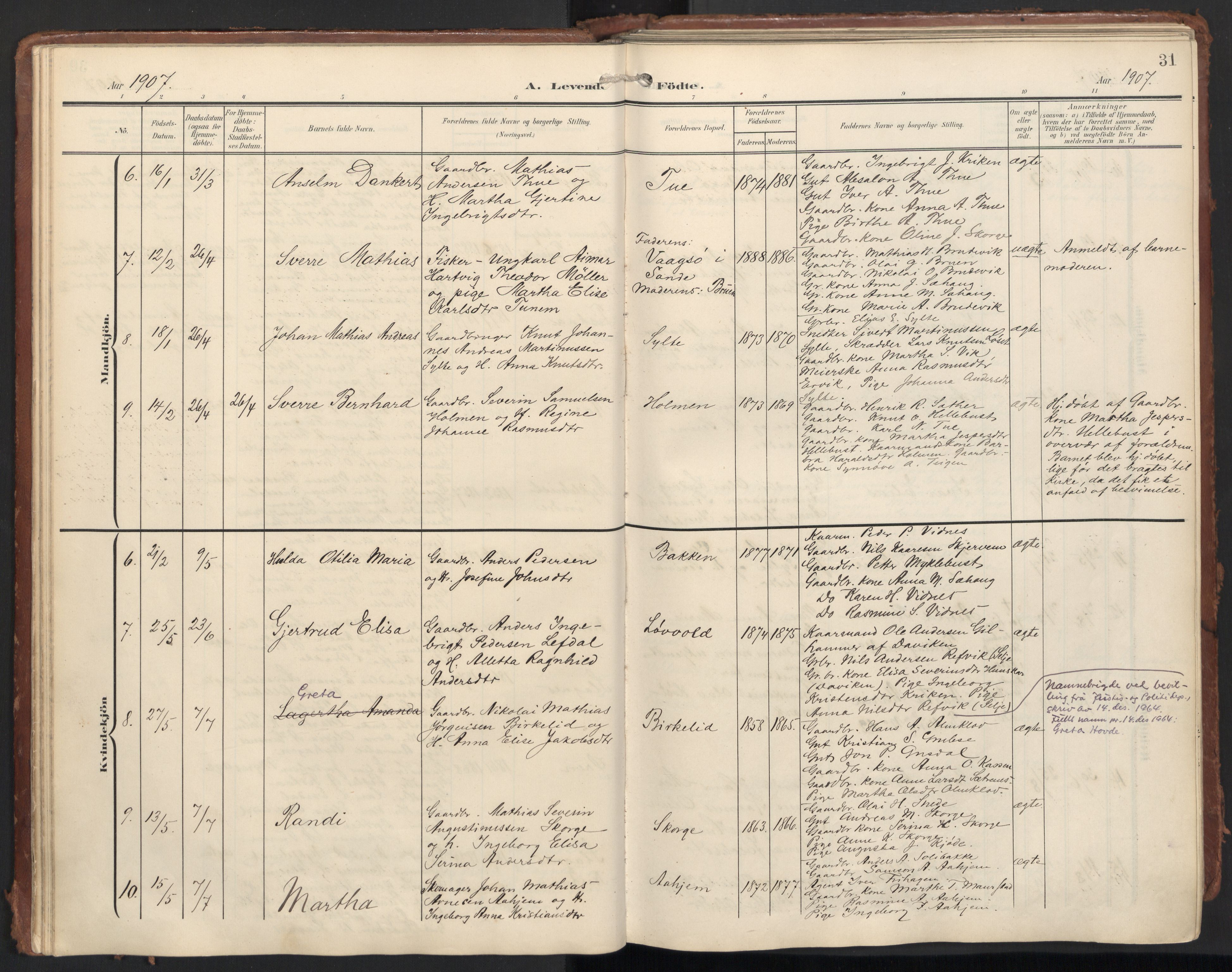 Ministerialprotokoller, klokkerbøker og fødselsregistre - Møre og Romsdal, AV/SAT-A-1454/501/L0011: Parish register (official) no. 501A11, 1902-1919, p. 31