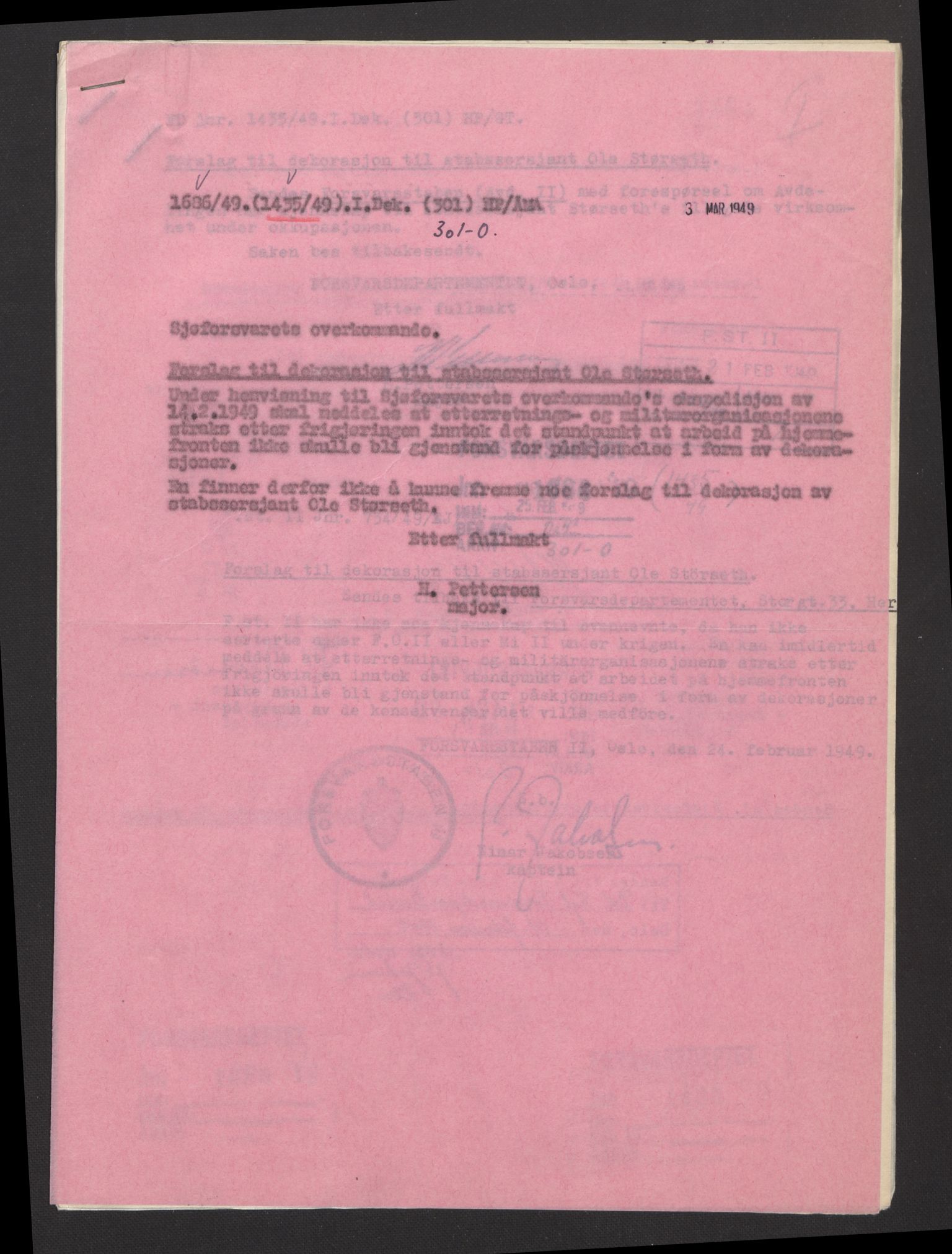 Forsvarsdepartementet, arkivet 1940-1945, RA/RAFA-2062, 1940-1945, p. 828