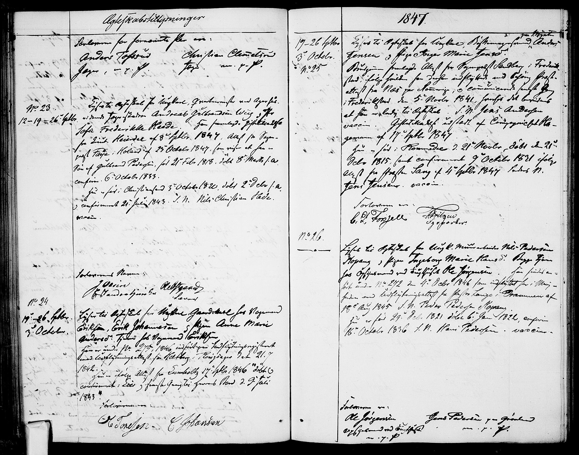 Garnisonsmenigheten Kirkebøker, AV/SAO-A-10846/H/Ha/L0005: Banns register no. I 5, 1844-1856