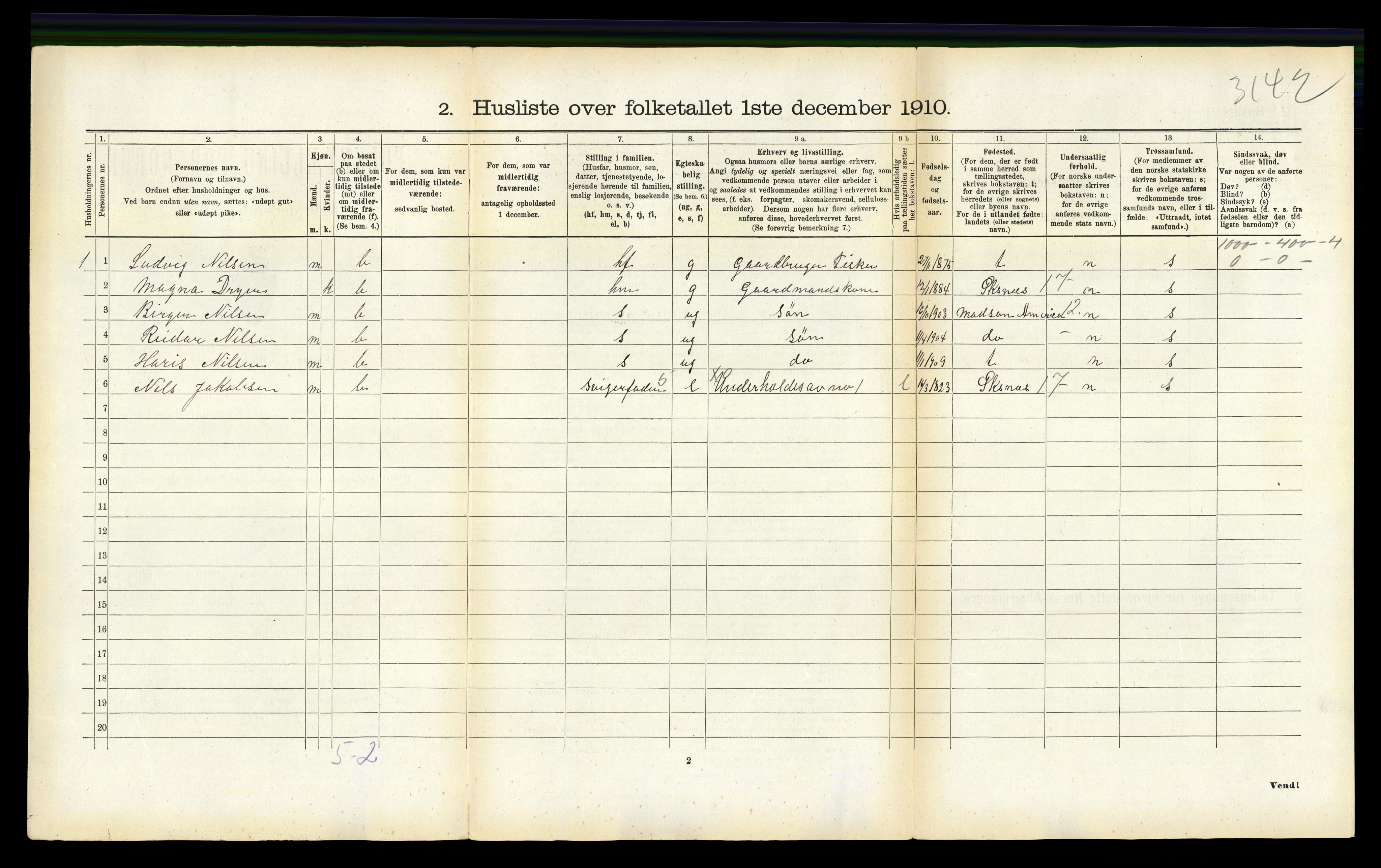 RA, 1910 census for Bø, 1910, p. 1272