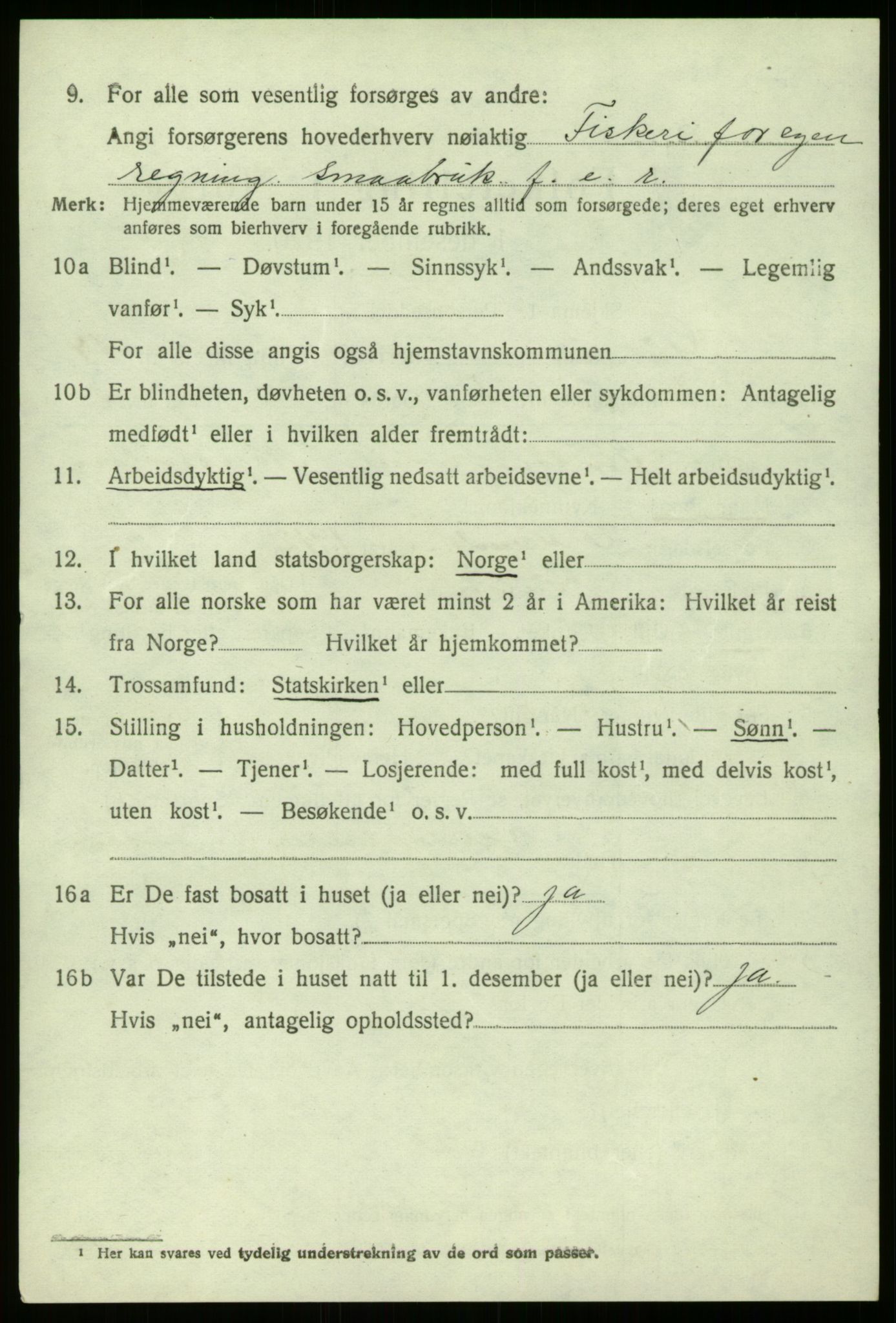 SAB, 1920 census for Gulen, 1920, p. 6200