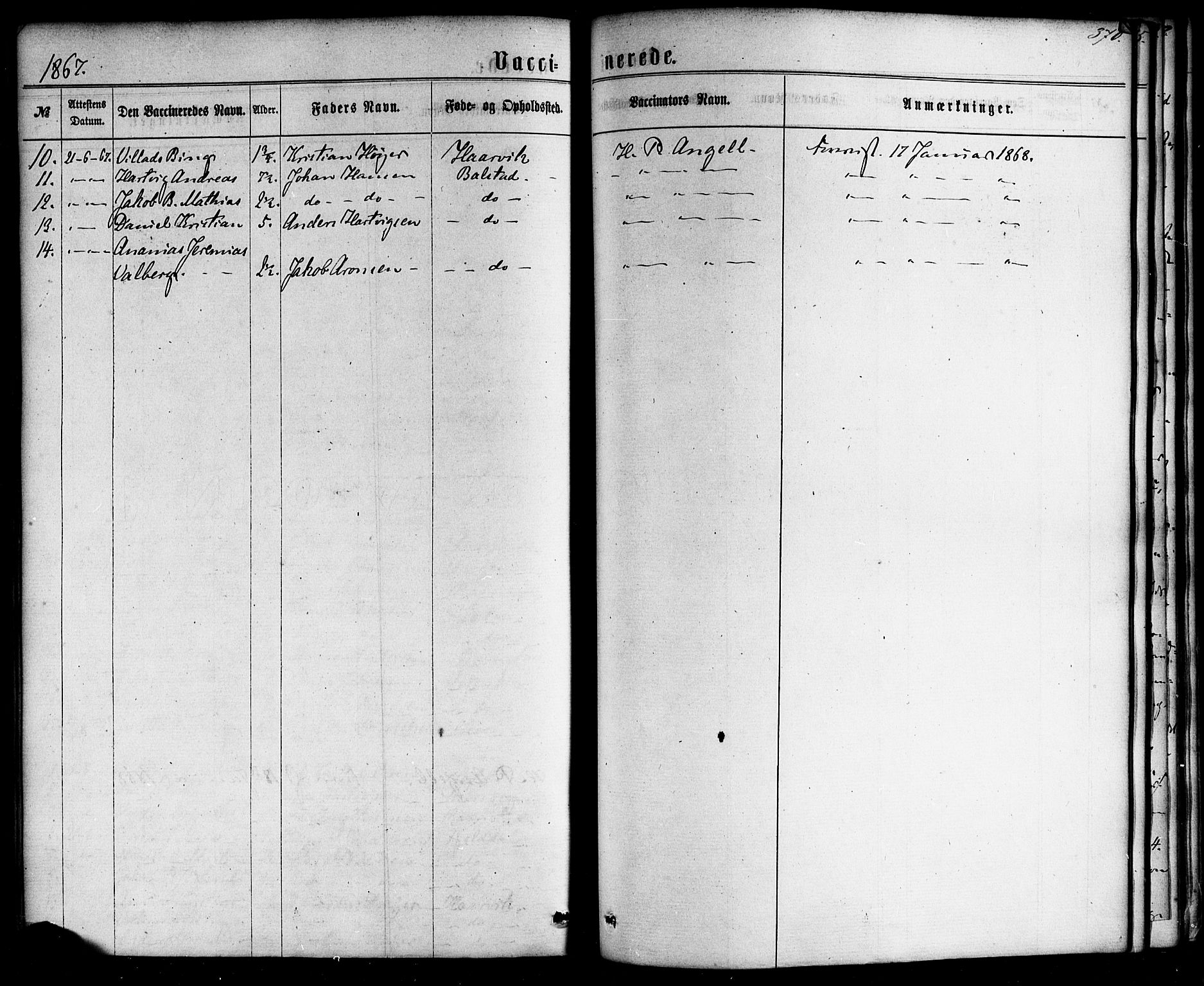 Ministerialprotokoller, klokkerbøker og fødselsregistre - Nordland, AV/SAT-A-1459/865/L0923: Parish register (official) no. 865A01, 1864-1884, p. 370