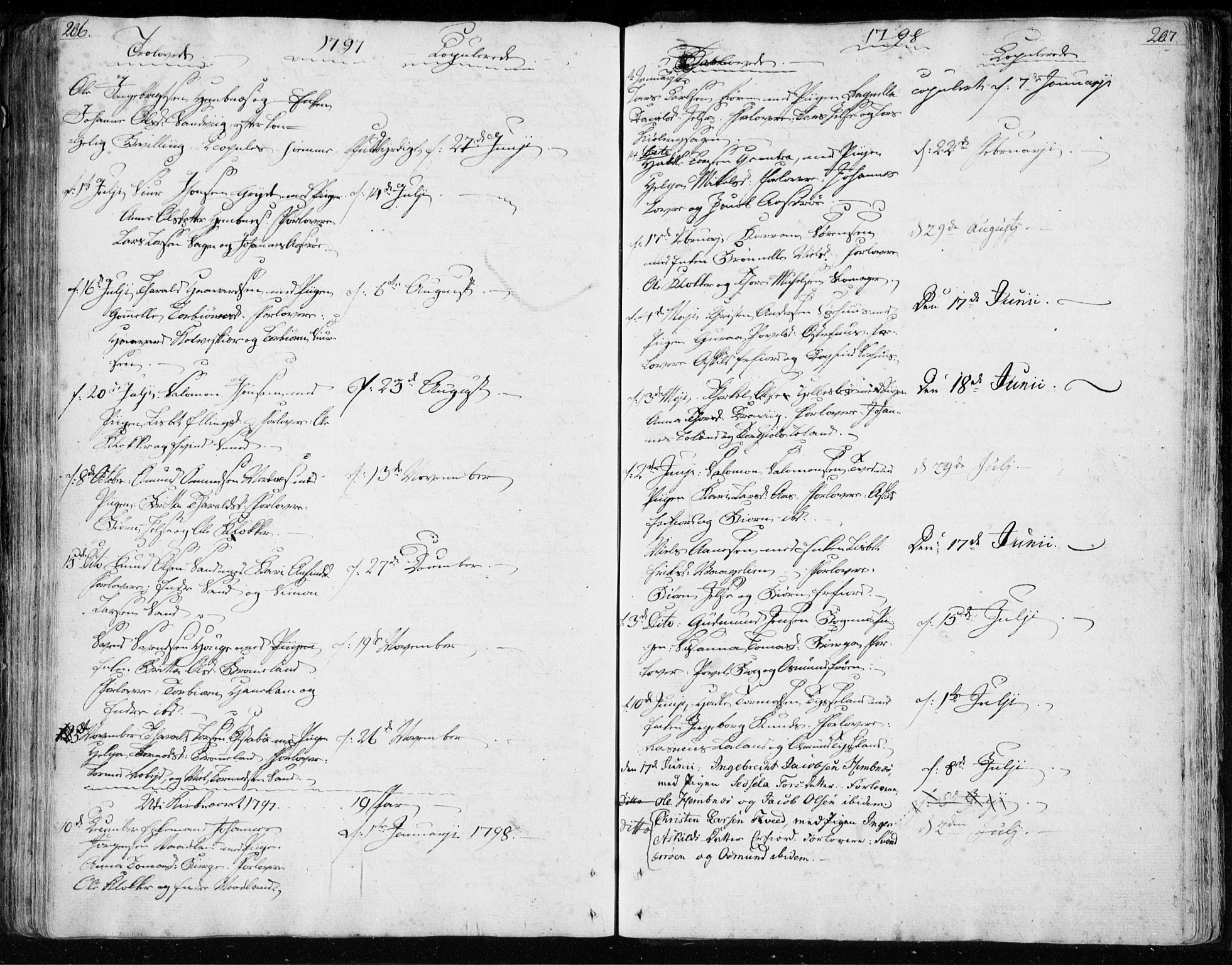 Jelsa sokneprestkontor, SAST/A-101842/01/IV: Parish register (official) no. A 4, 1796-1816, p. 206-207