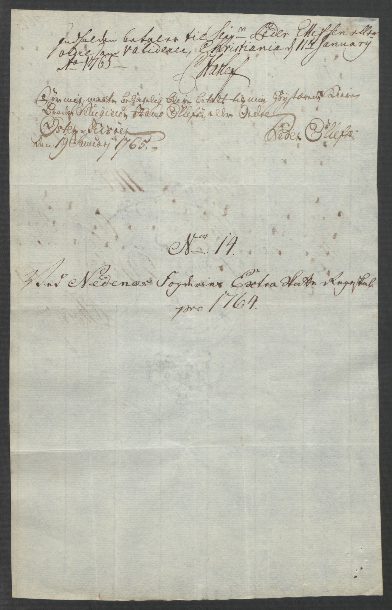 Rentekammeret inntil 1814, Reviderte regnskaper, Fogderegnskap, AV/RA-EA-4092/R39/L2424: Ekstraskatten Nedenes, 1762-1767, p. 122