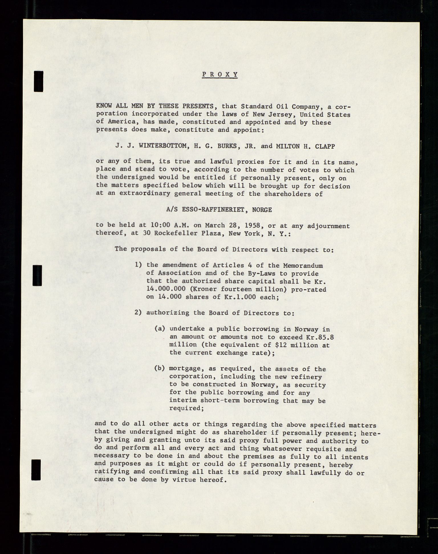 PA 1537 - A/S Essoraffineriet Norge, AV/SAST-A-101957/A/Aa/L0001/0002: Styremøter / Shareholder meetings, board meetings, by laws (vedtekter), 1957-1960, p. 76