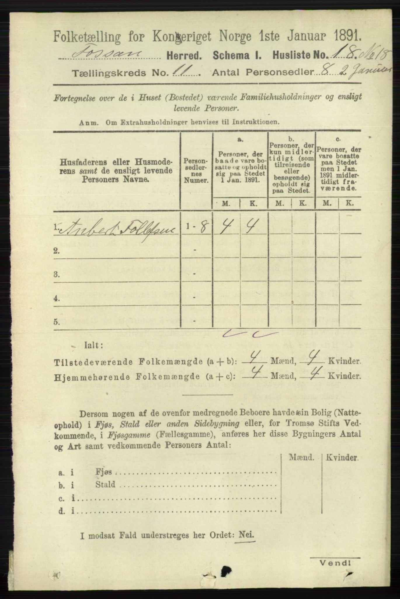 RA, 1891 census for 1129 Forsand, 1891, p. 1792