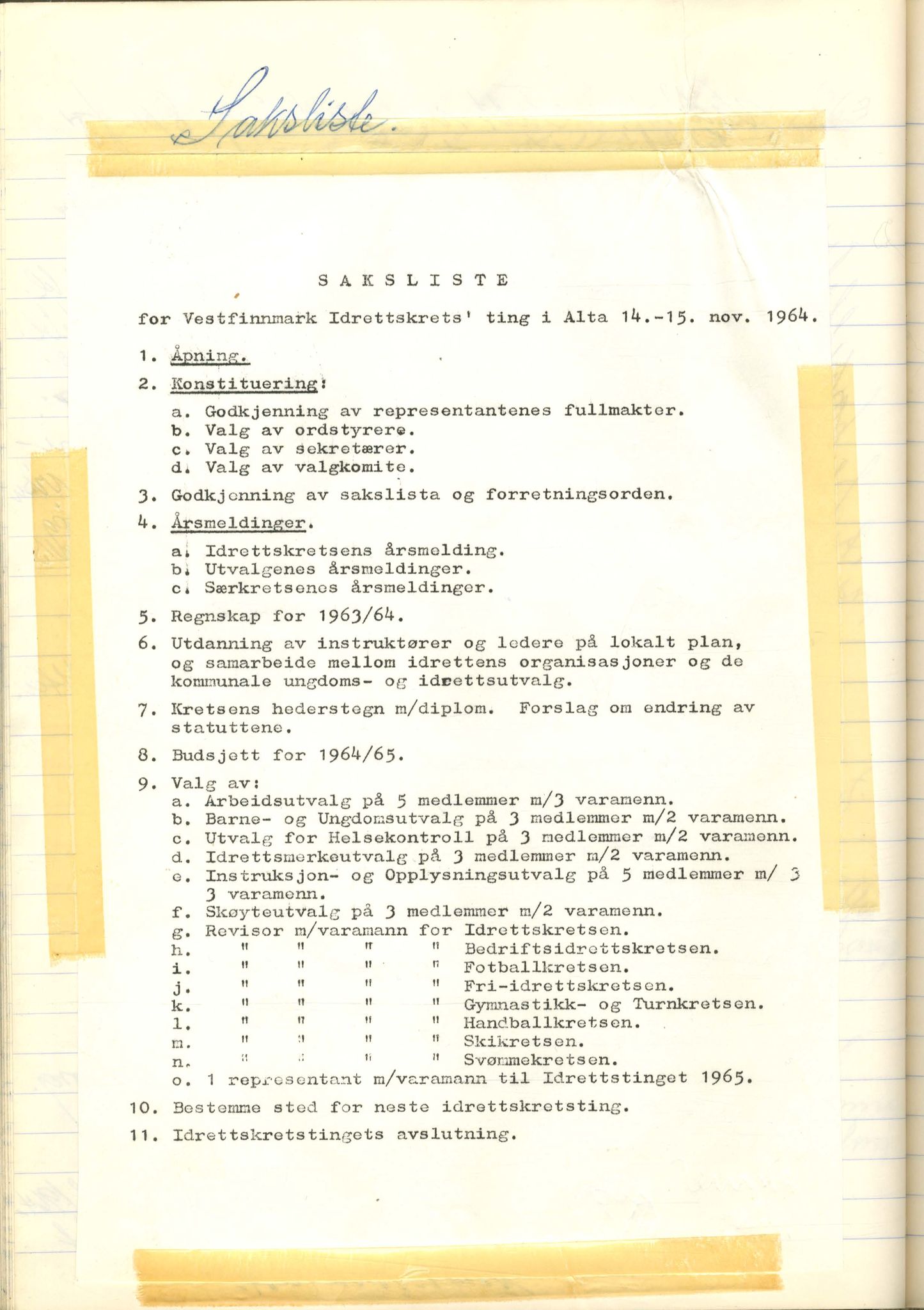 Vest-Finnmark Idrettskrets, FMFB/A-1042/A/Aa/L0003: Møteprotokoll for styre, kretsting og arbeidsutvalg, 1961-1971, p. 100