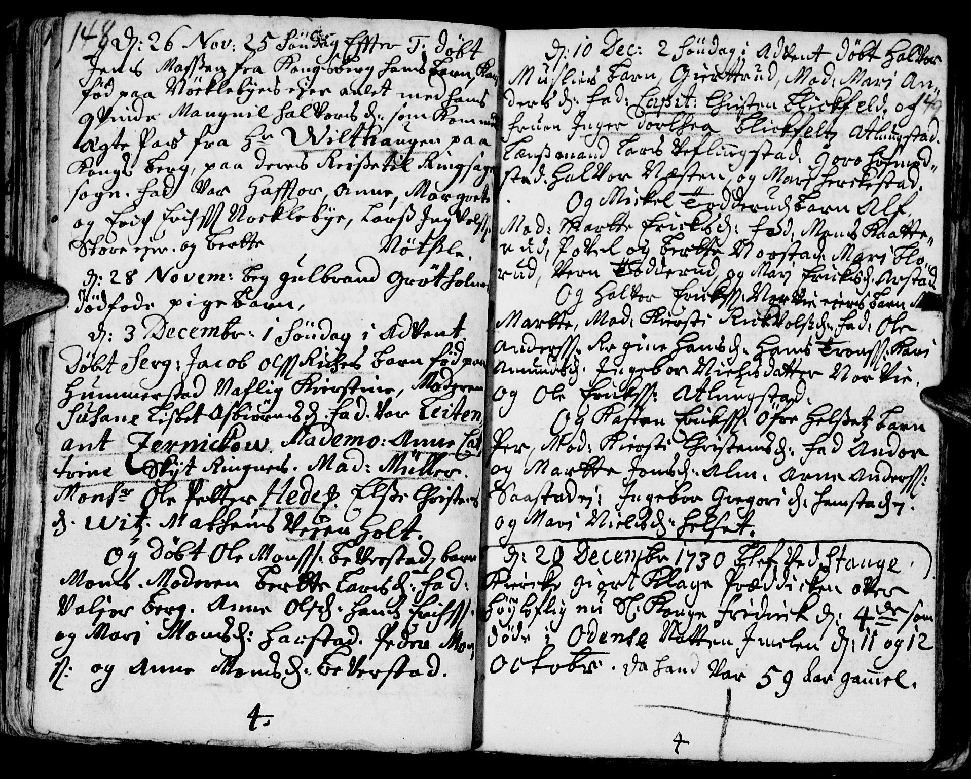 Stange prestekontor, AV/SAH-PREST-002/K/L0002: Parish register (official) no. 2, 1724-1740, p. 148-149