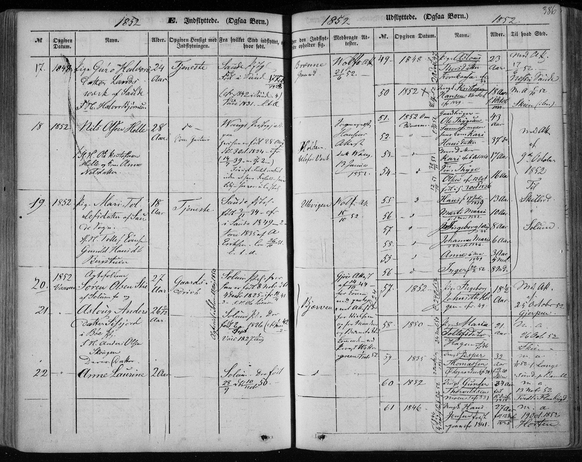 Holla kirkebøker, AV/SAKO-A-272/F/Fa/L0005: Parish register (official) no. 5, 1849-1860, p. 386