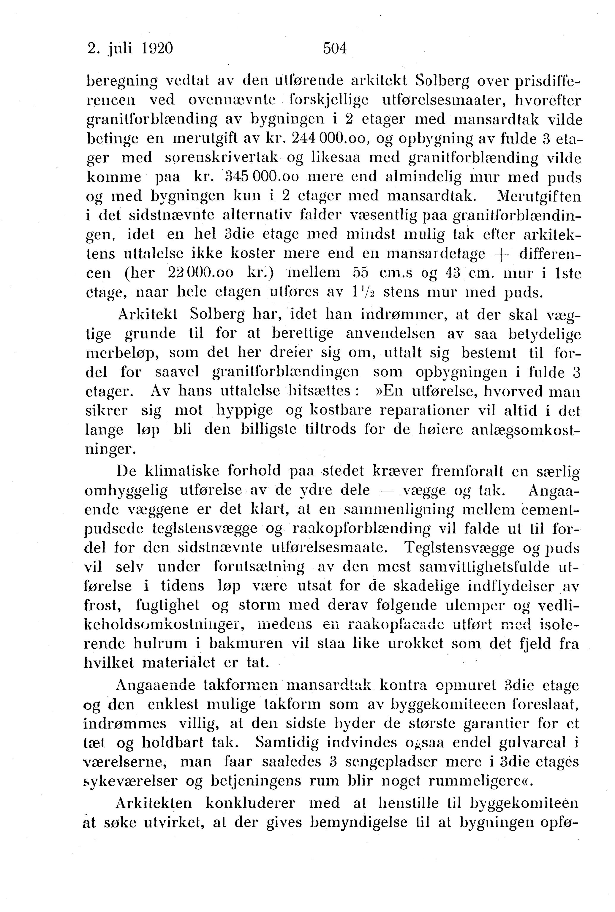 Nordland Fylkeskommune. Fylkestinget, AIN/NFK-17/176/A/Ac/L0043: Fylkestingsforhandlinger 1920, 1920