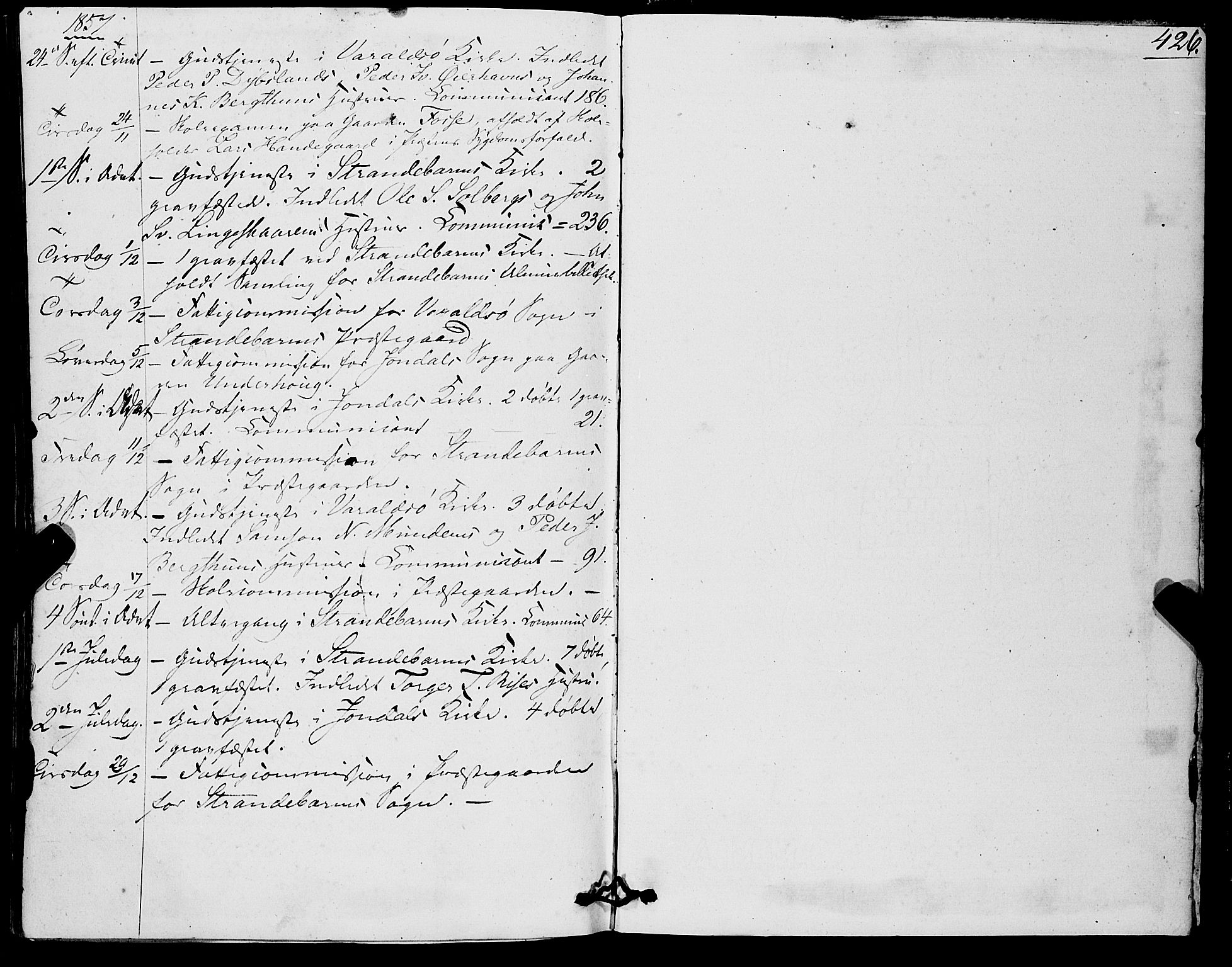 Strandebarm sokneprestembete, AV/SAB-A-78401/H/Haa: Parish register (official) no. A 7, 1844-1872, p. 426