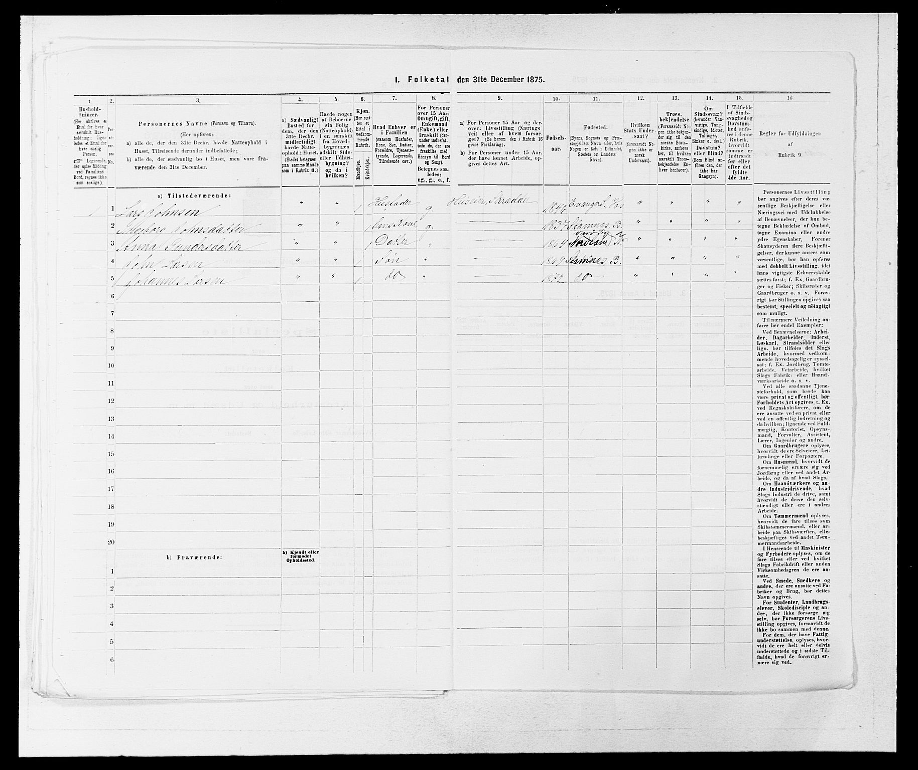 SAB, 1875 census for 1251P Bruvik, 1875, p. 462