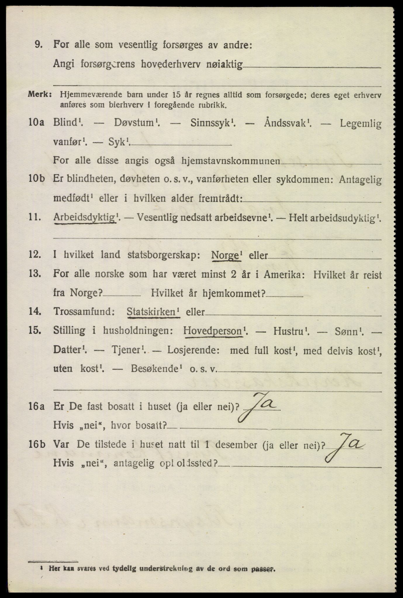 SAH, 1920 census for Tynset, 1920, p. 3401