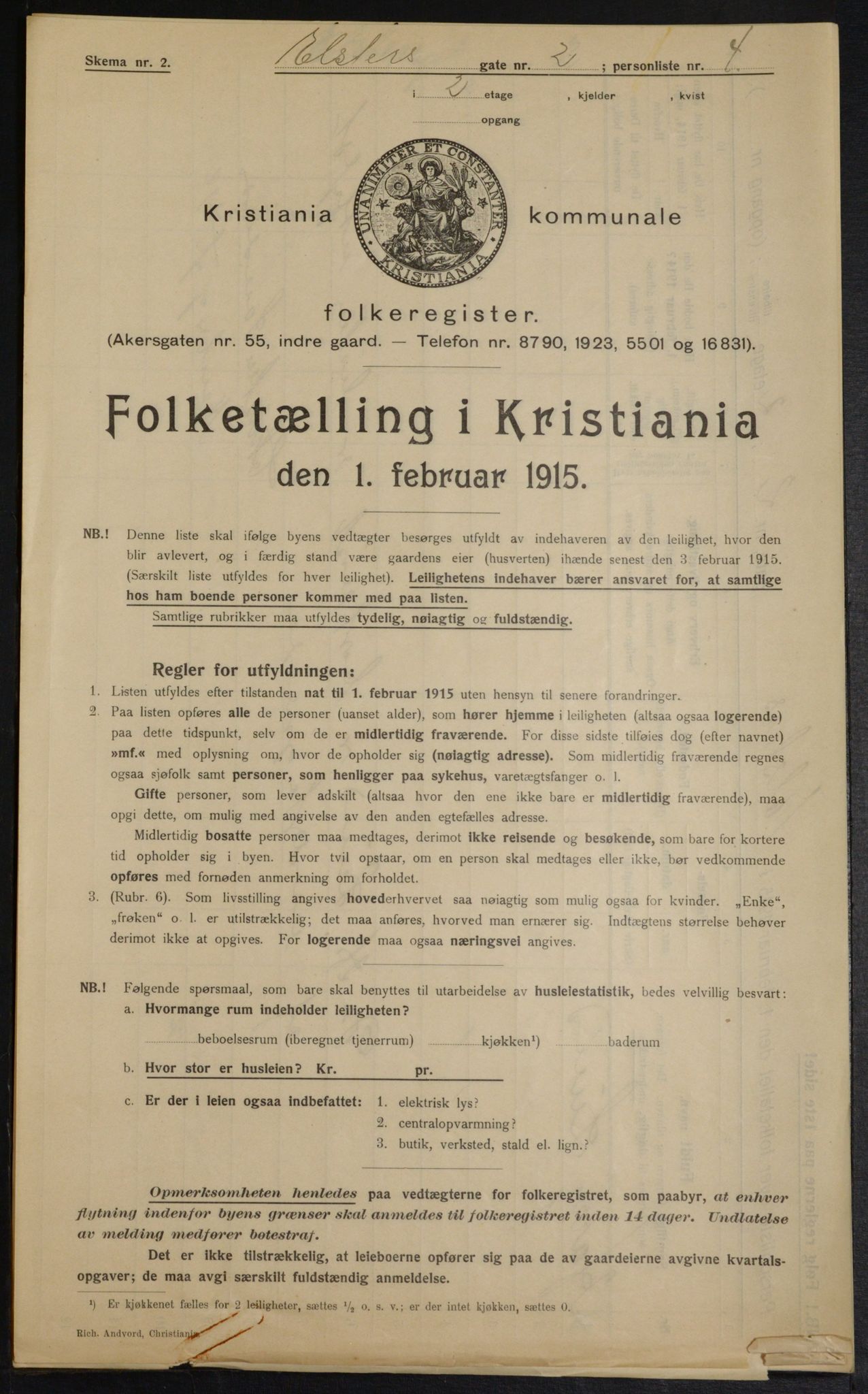 OBA, Municipal Census 1915 for Kristiania, 1915, p. 20429