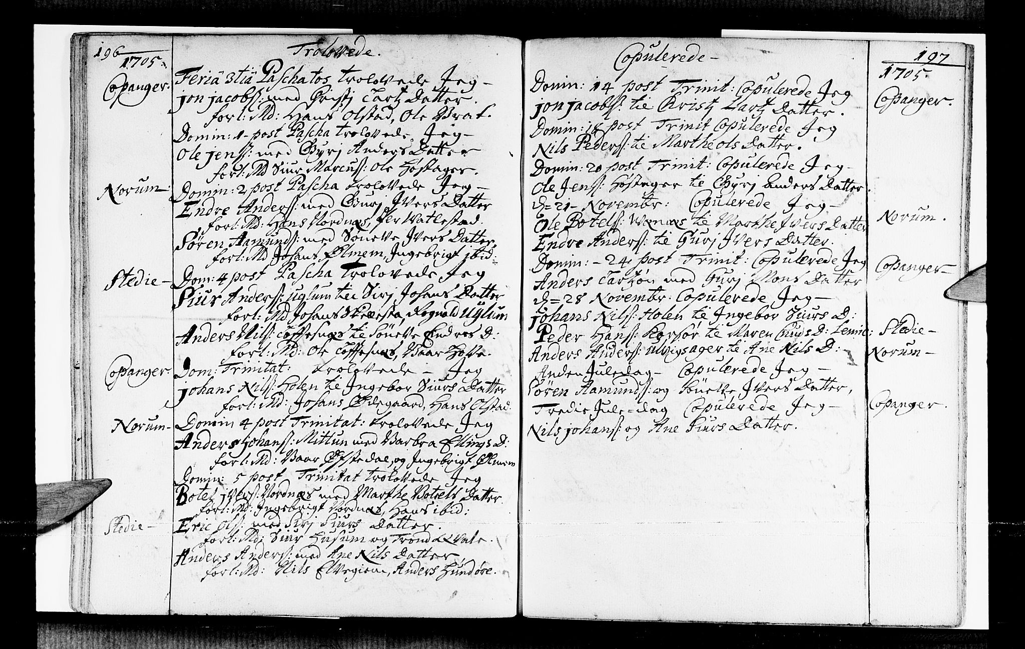 Sogndal sokneprestembete, AV/SAB-A-81301/H/Haa/Haaa/L0001: Parish register (official) no. A 1, 1689-1713, p. 196-197